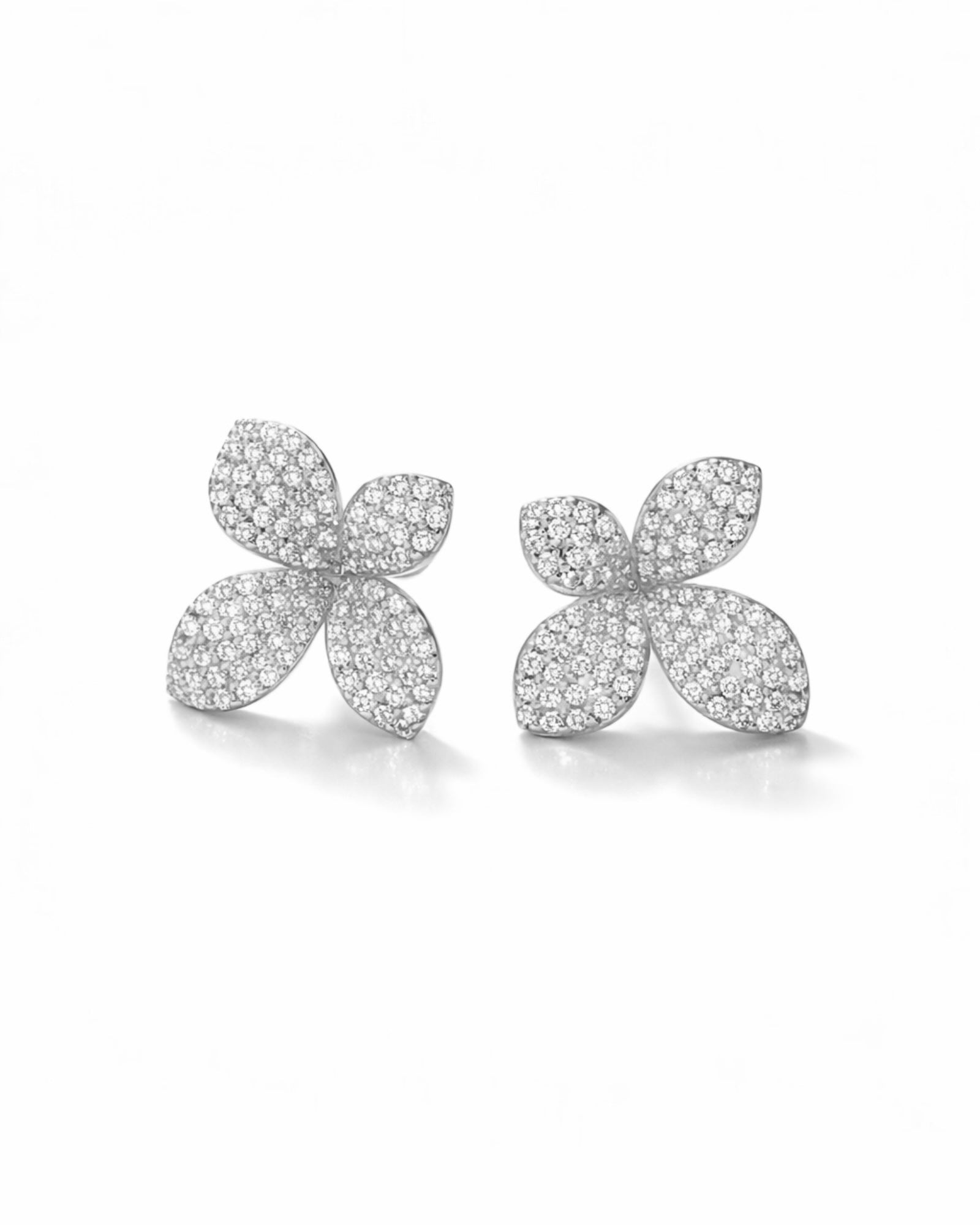 Brincos Pétalas em Prata