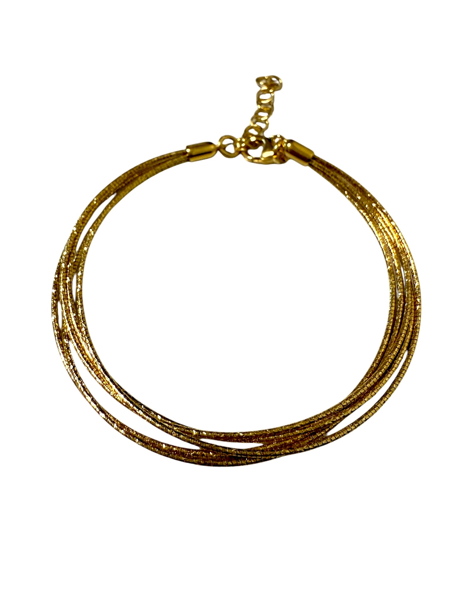 Pulseira Brilhante em Prata Dourada