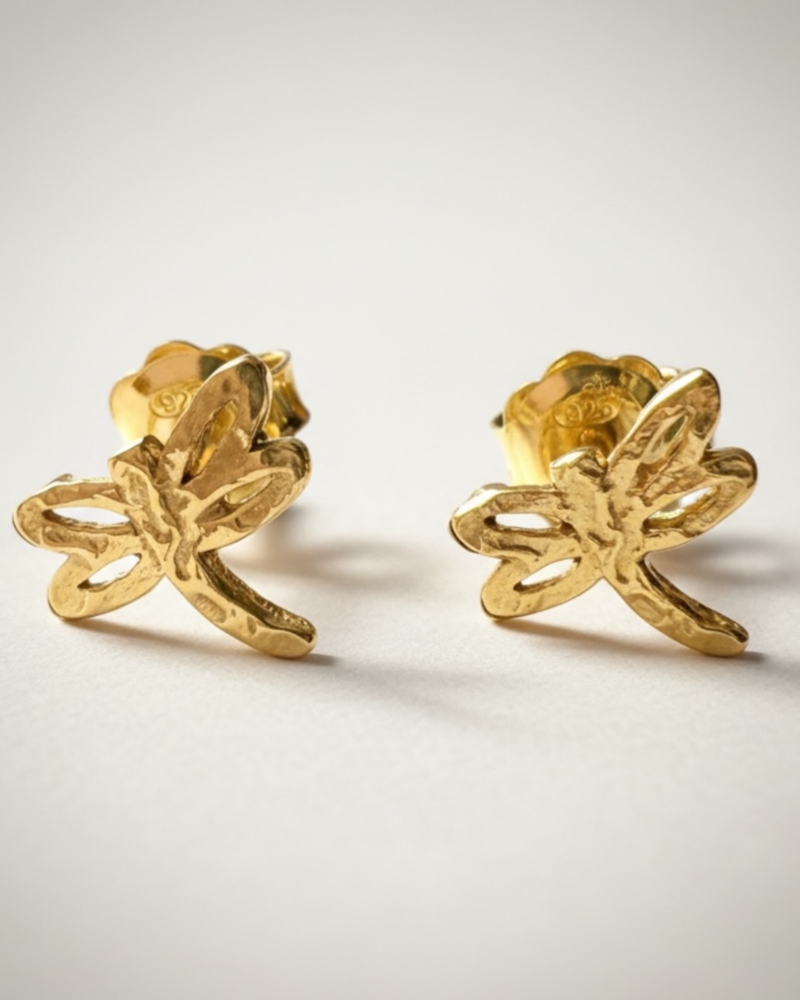 Dragonfly Earrings in Gold-Plated Silver