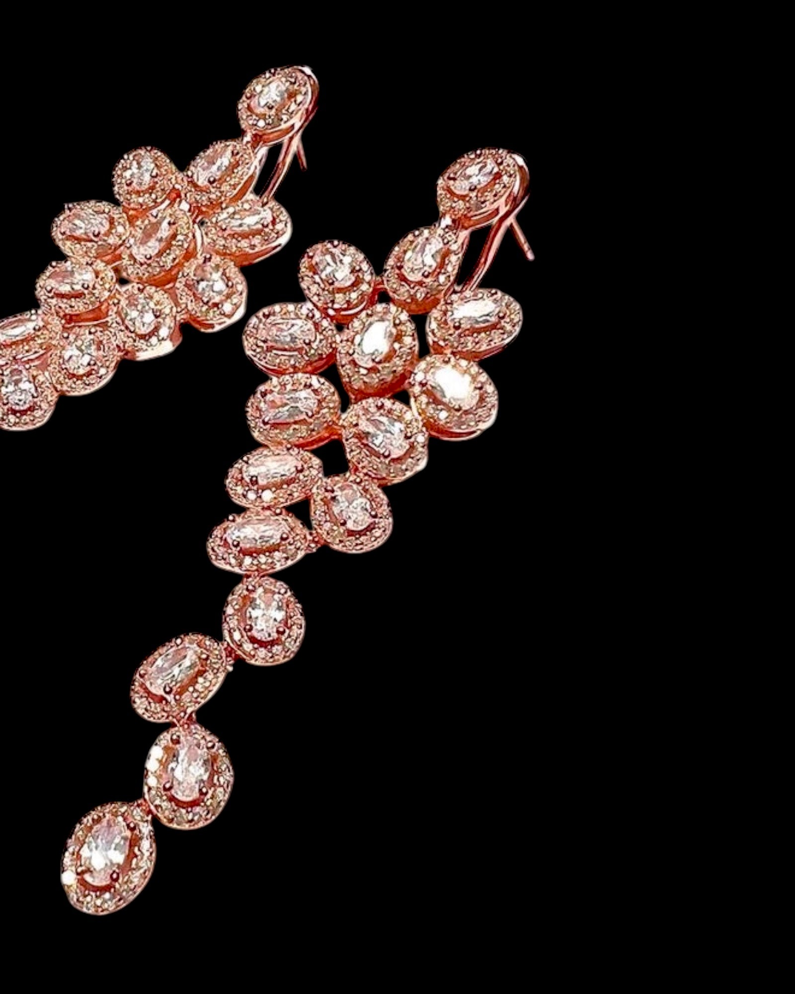 Pink Silver Party Earrings