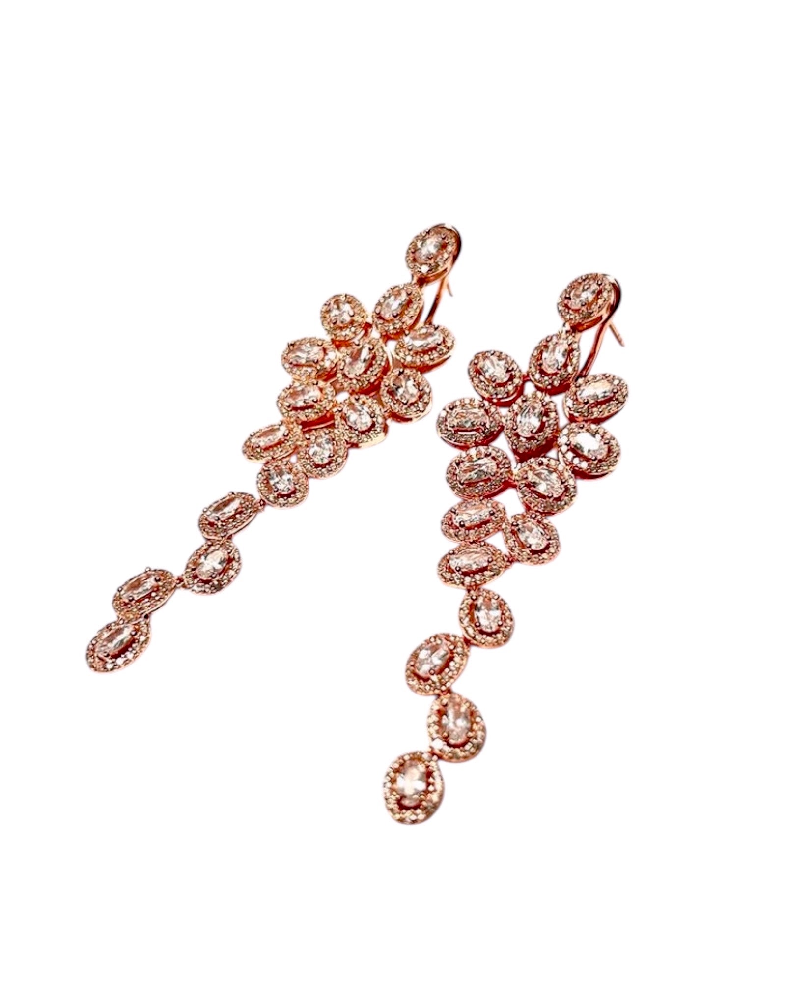 Pink Silver Party Earrings