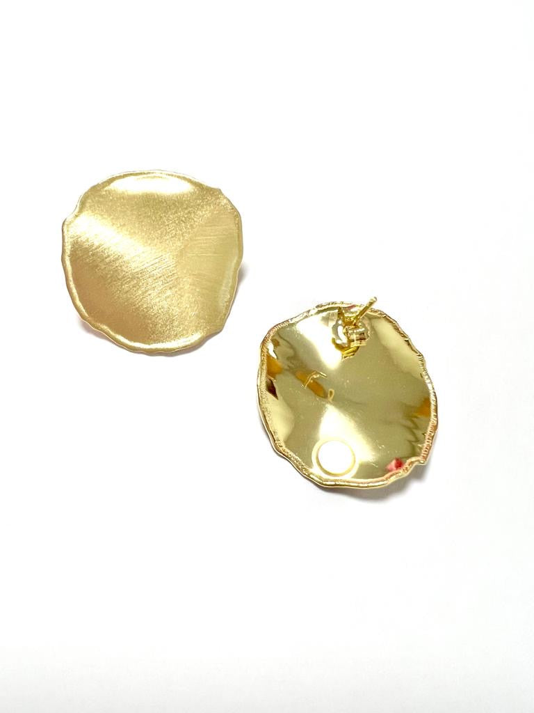Round Earrings in Gold Plated Silver