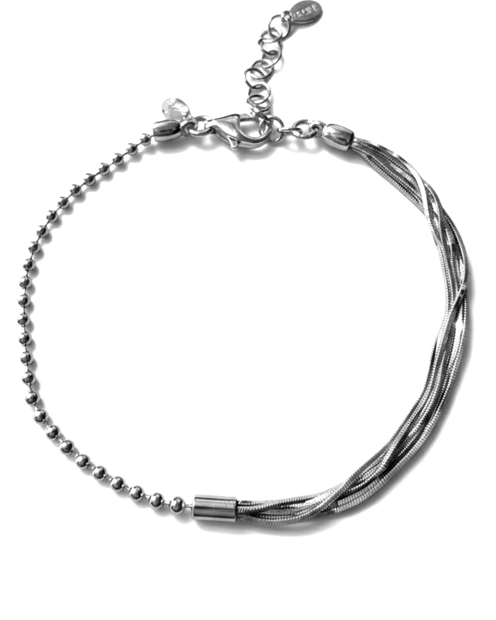 Pulseira com Duas Malhas em Prata