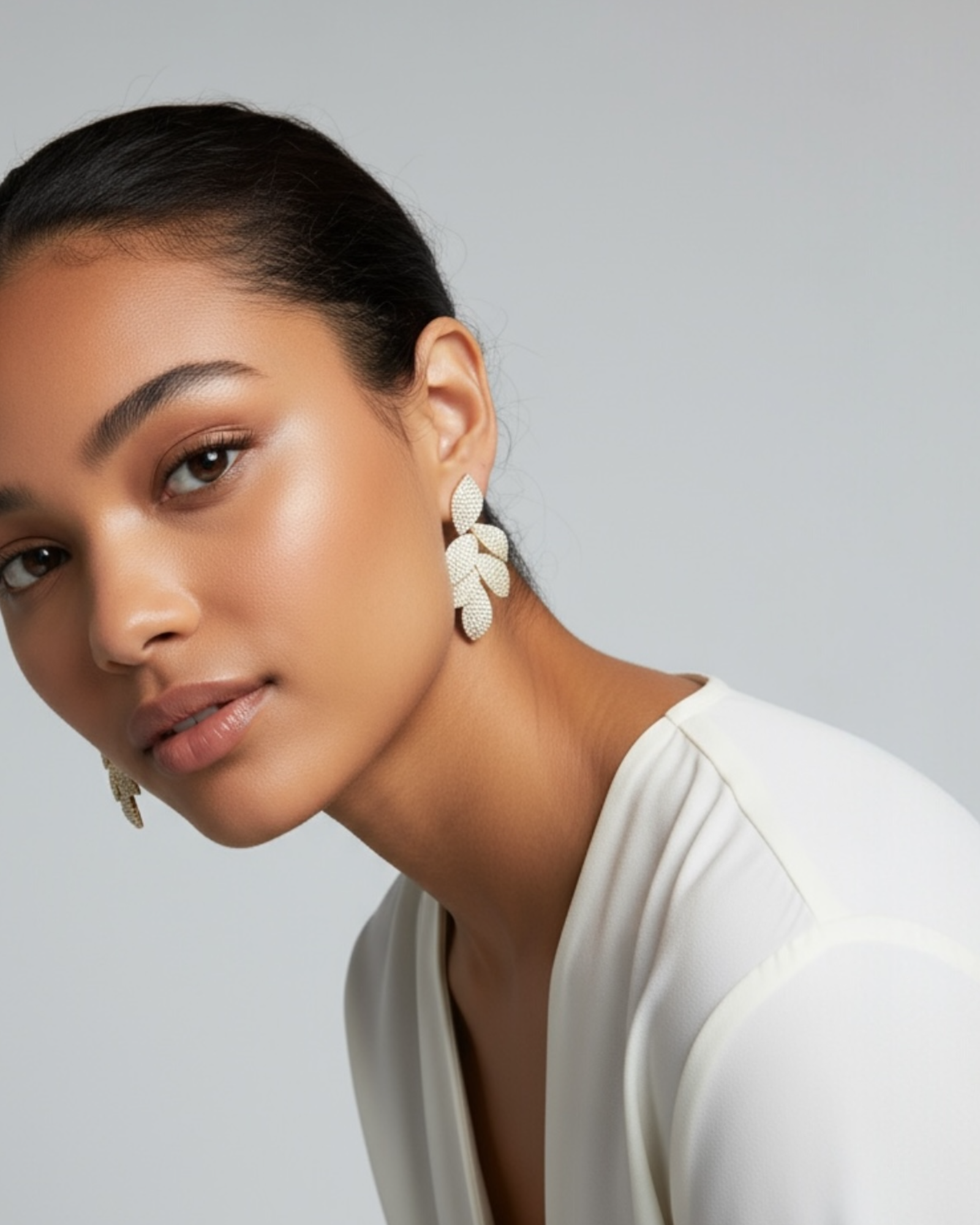 Brincos Pétalas em Prata