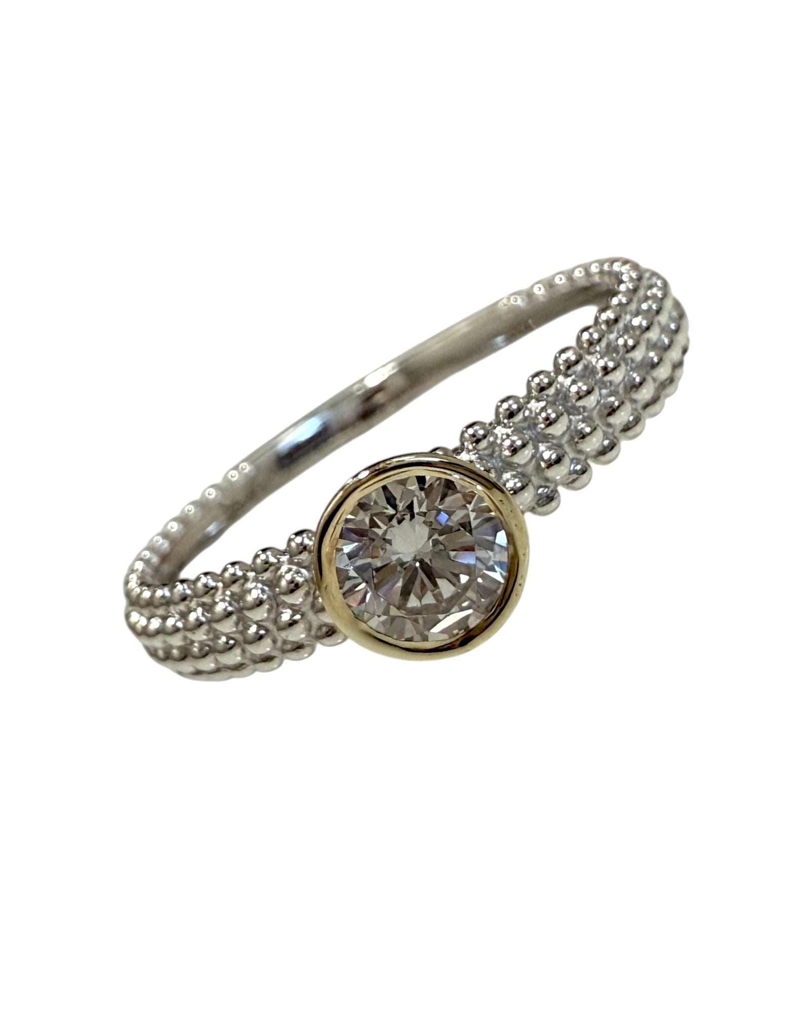 Solitaire Ring in Silver and Gold