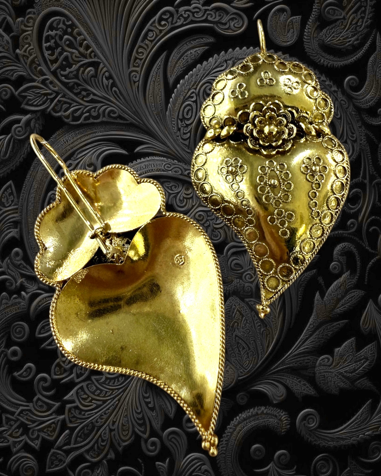 Viana Heart Earrings in Gold Plated Silver