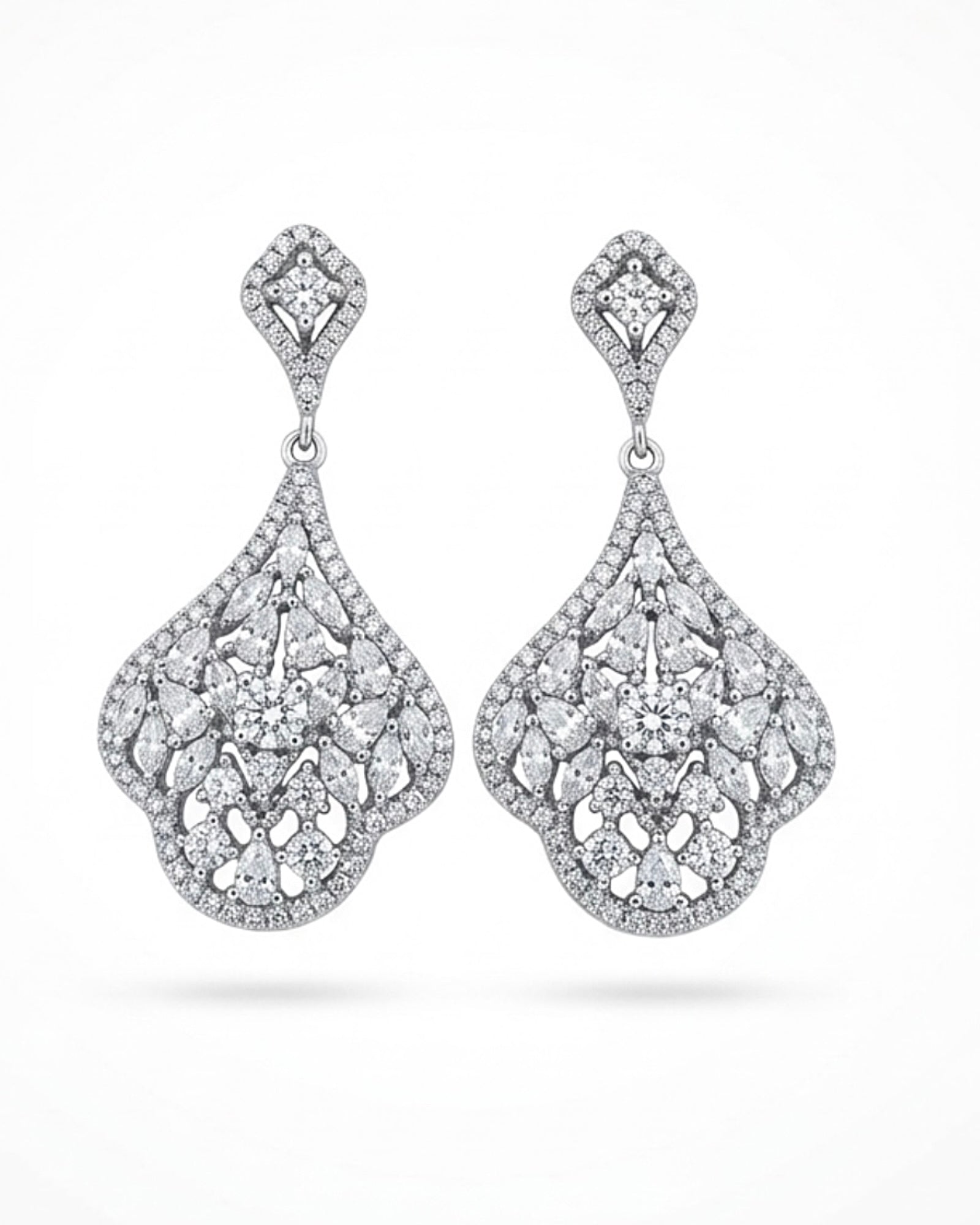 Party earrings in silver