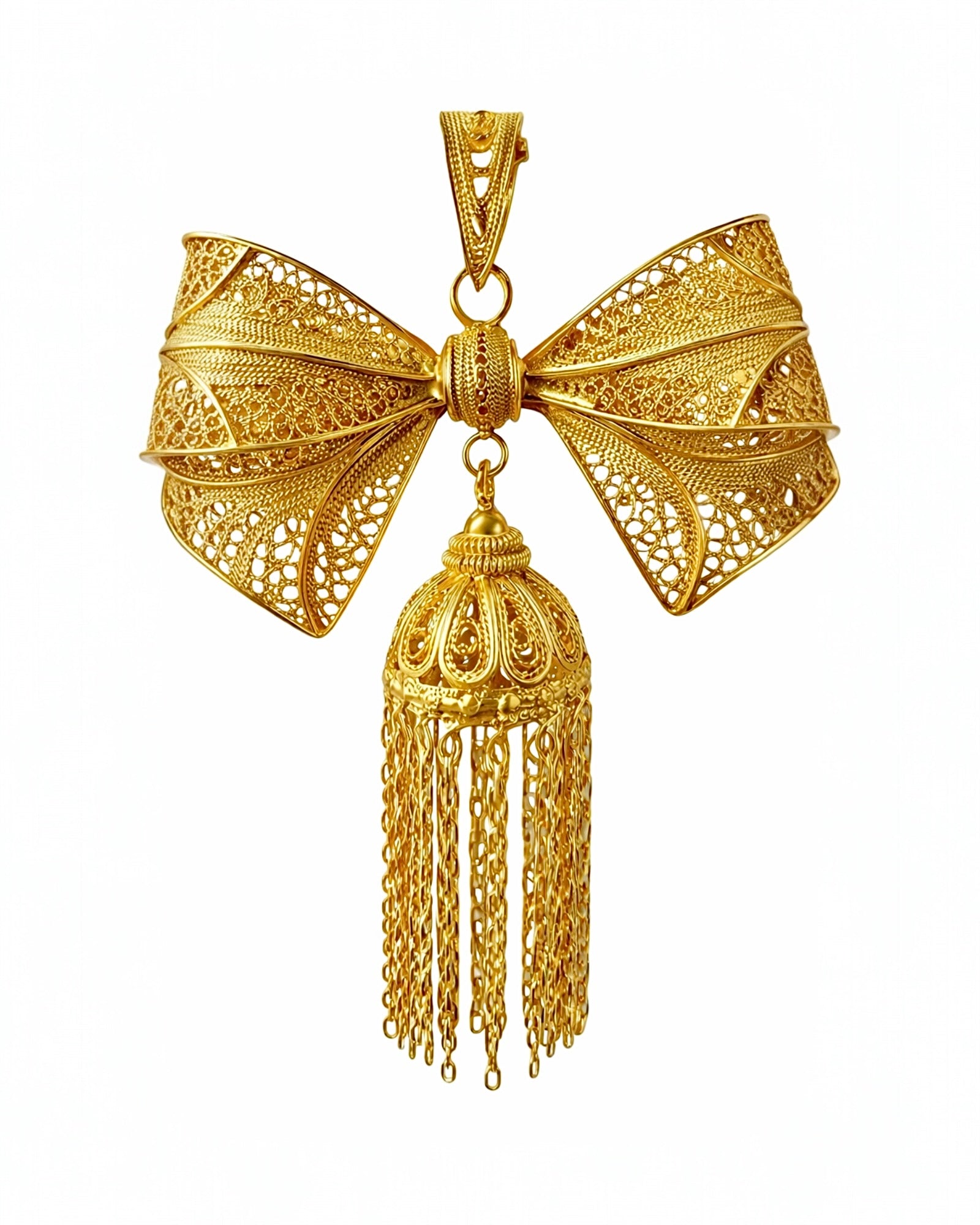 Medalha Laço em Prata Dourada