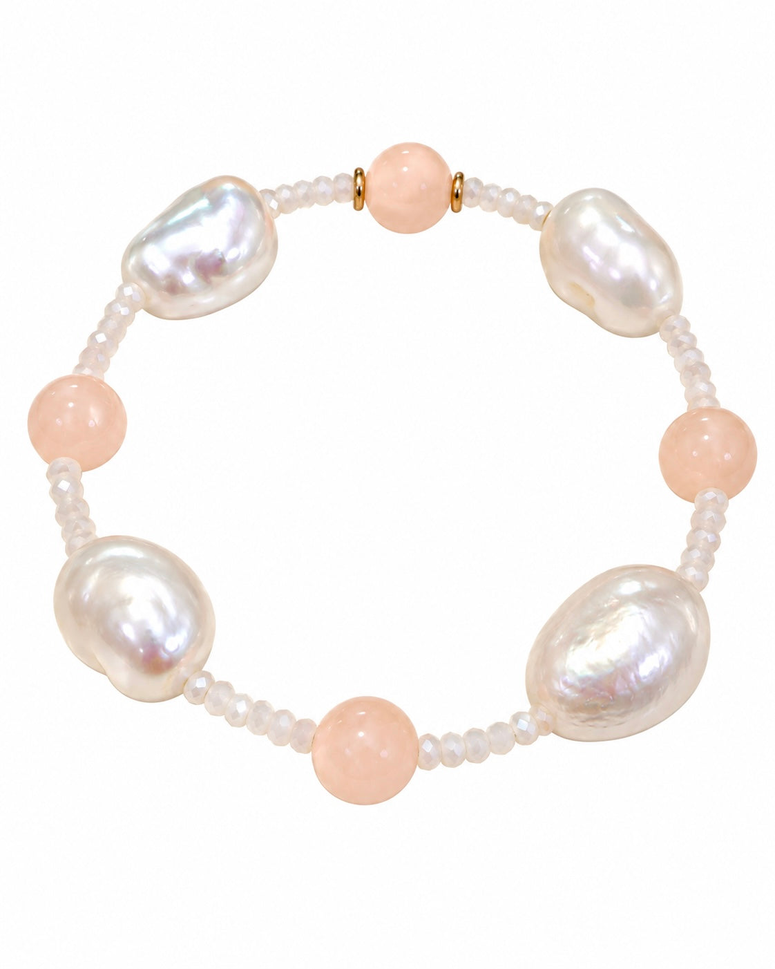Pearl bracelet with filigree boy in gold-plated silver.