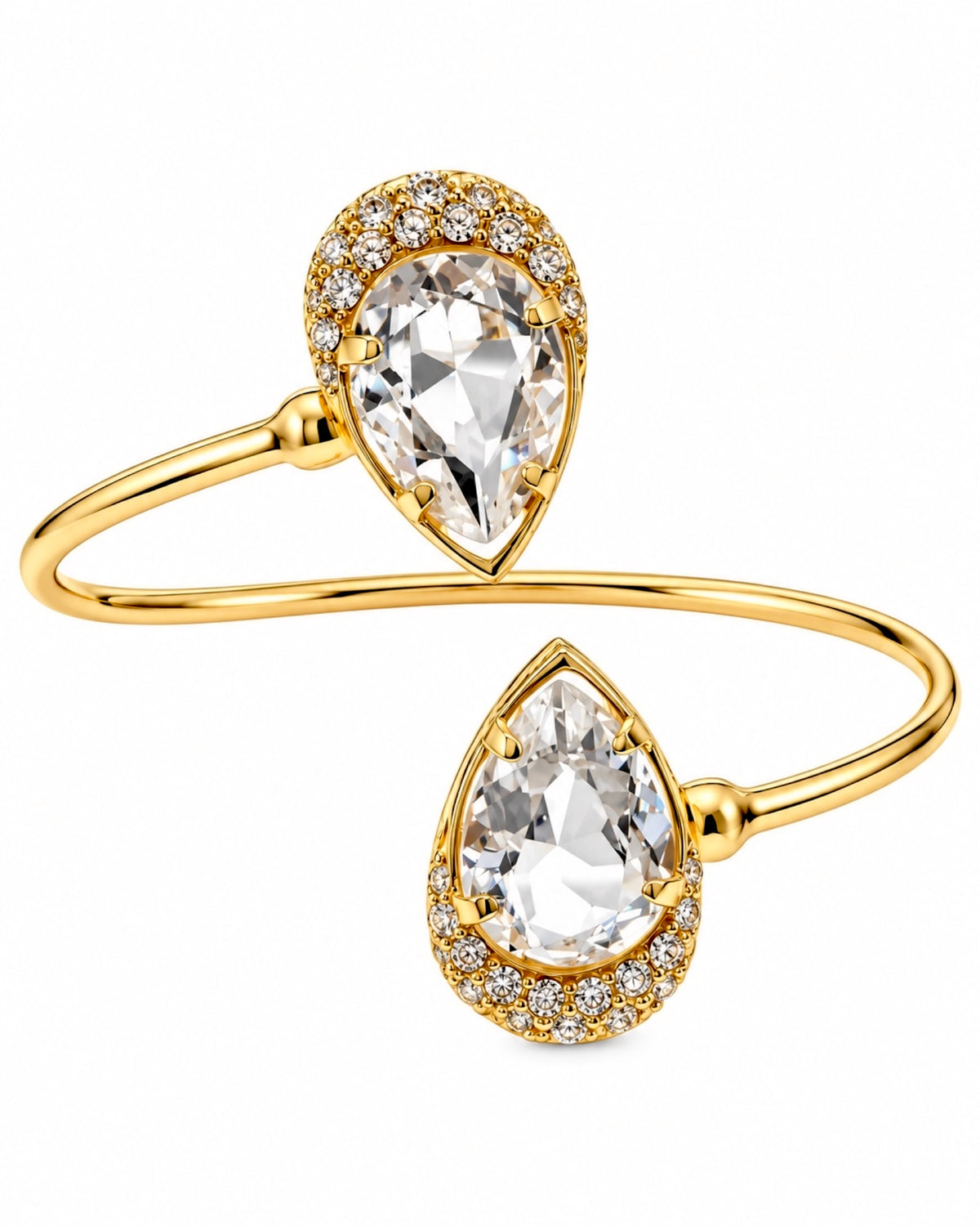 Milky White Drop Bracelet in Gold-Plated Silver
