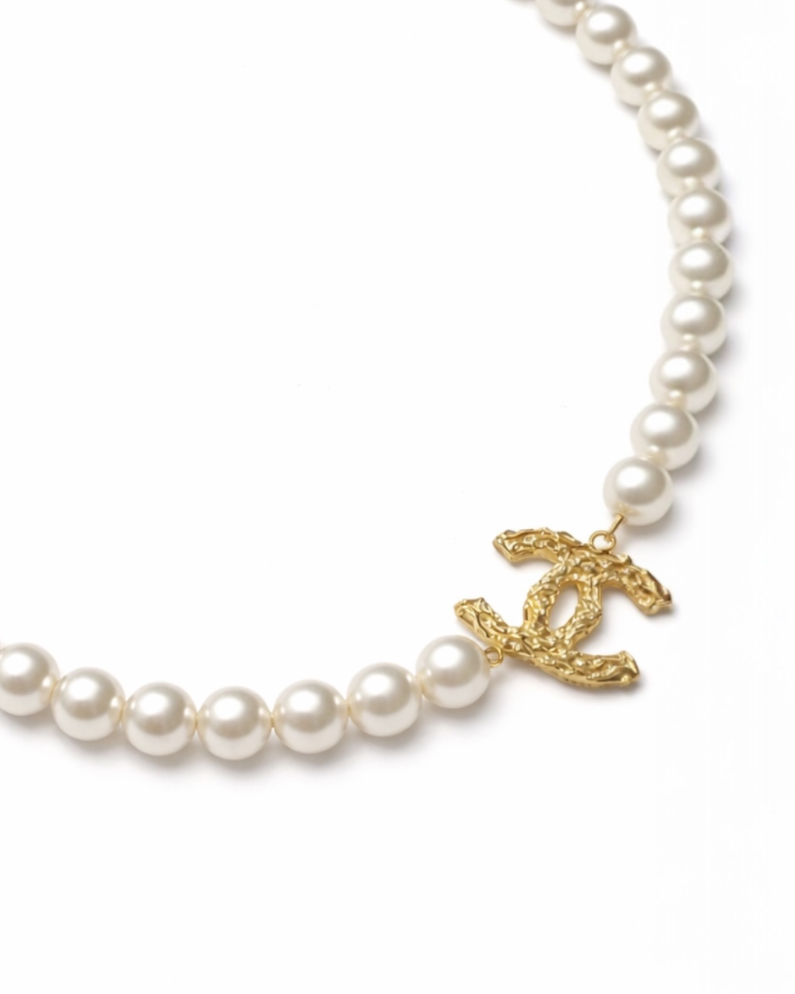Pearl Charm Necklace in Gold-Plated Silver