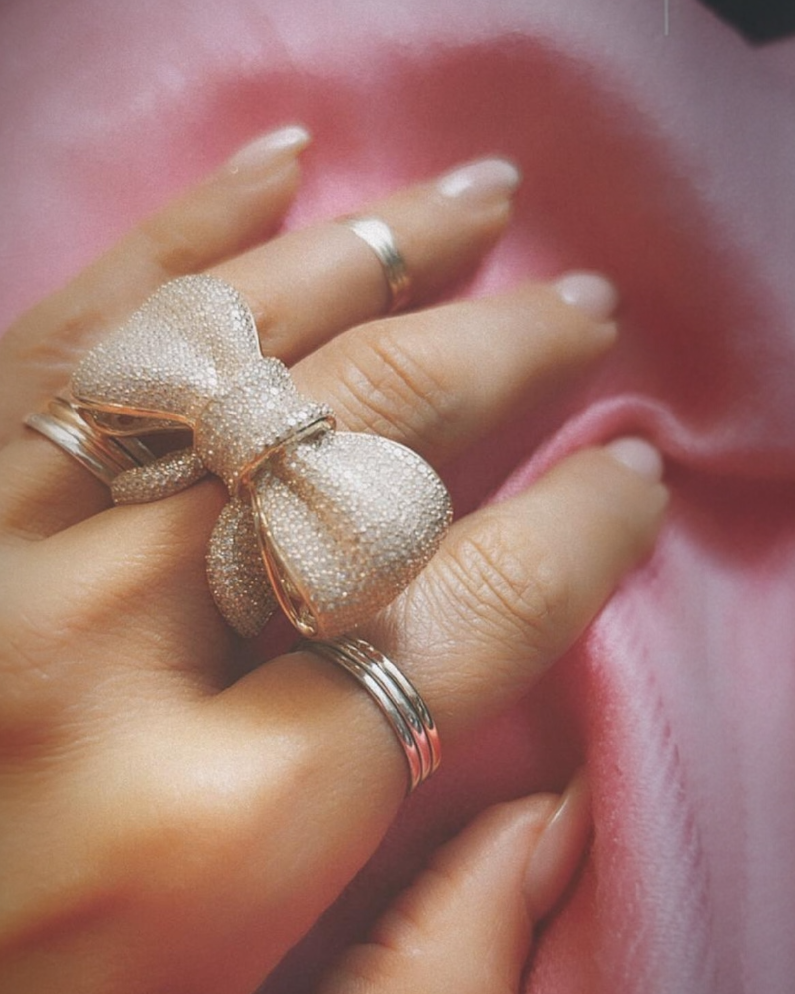 Anel Laço em Prata Dourada