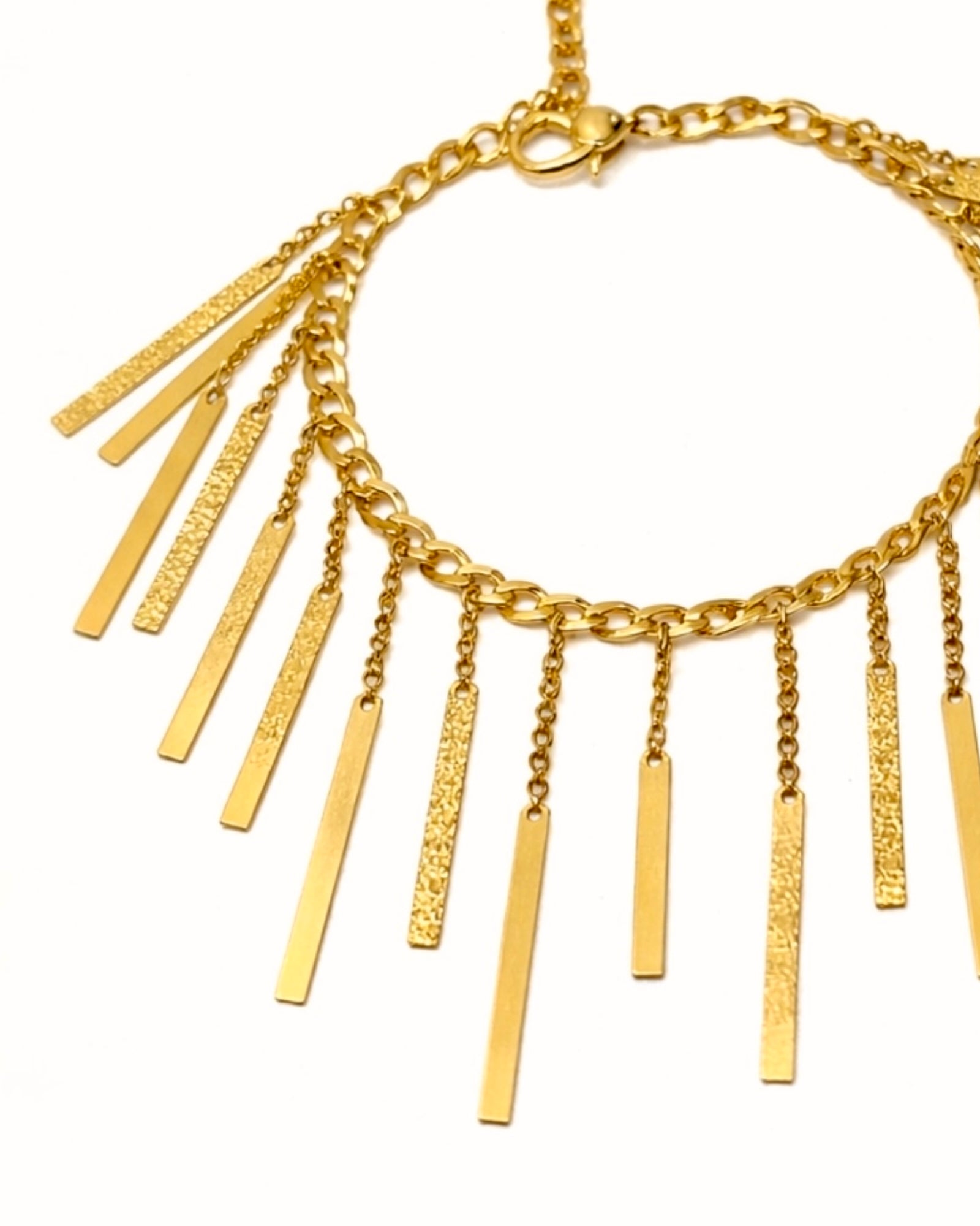 Pulseira Franjas em Prata Dourada