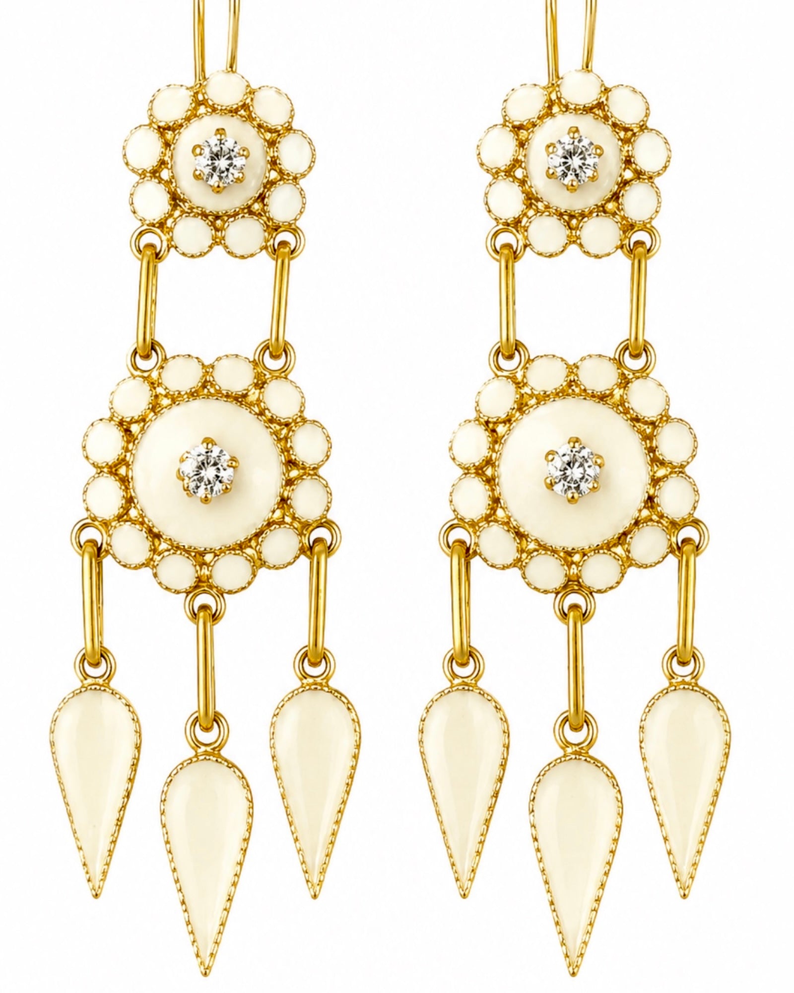 Enamel Earrings in Gold-Plated Silver
