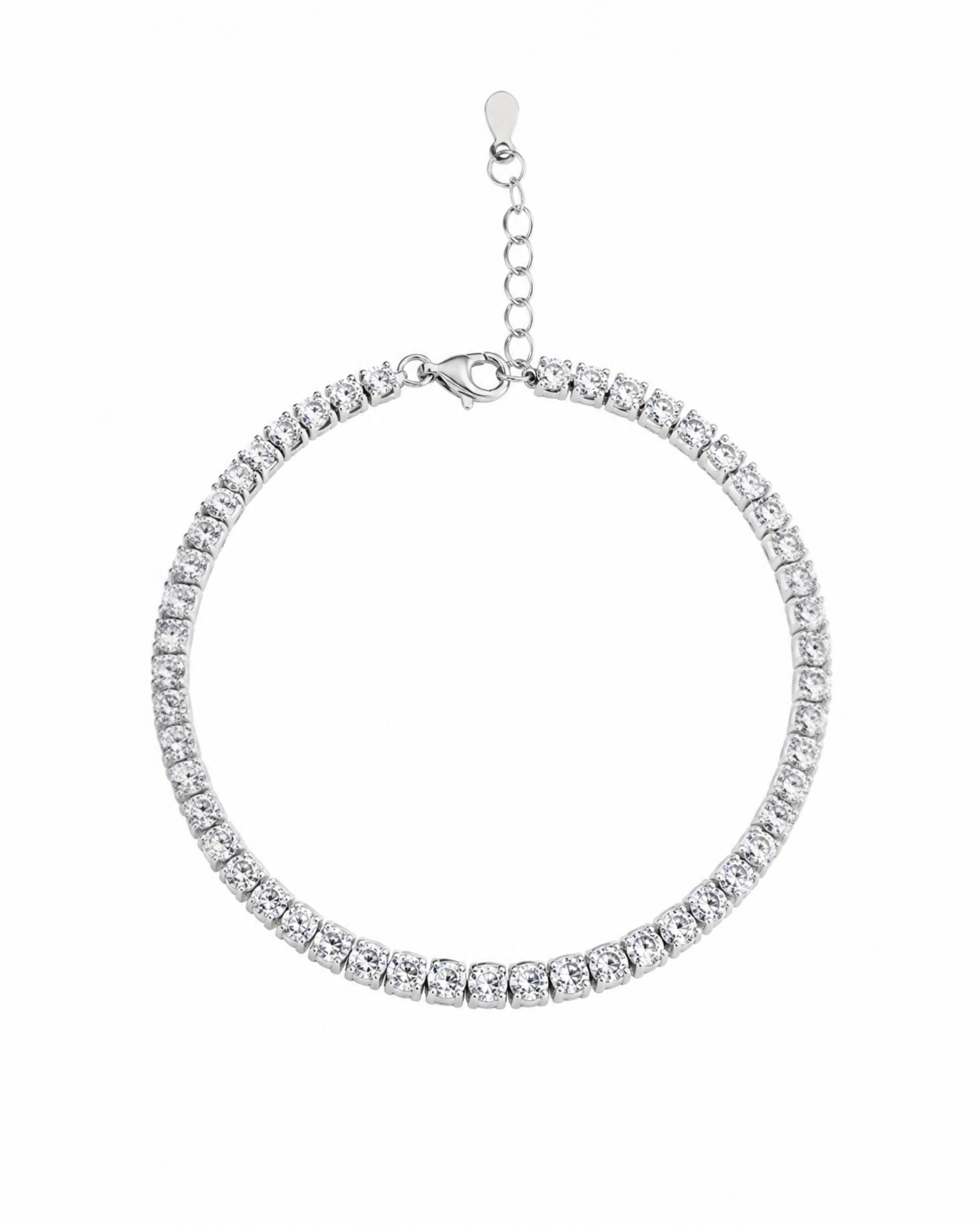 Pulseira com Brilho em Prata