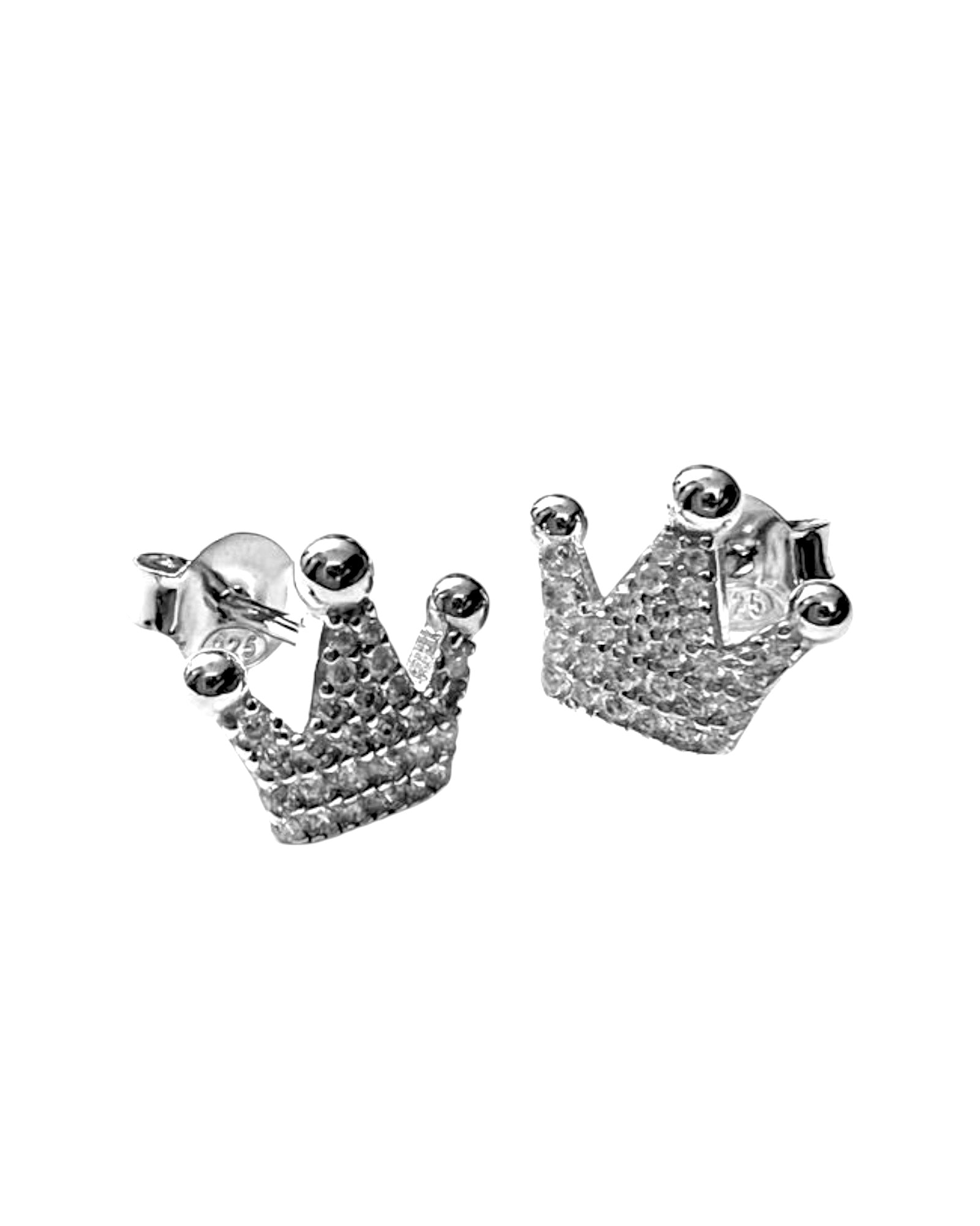 Silver Crown Earrings