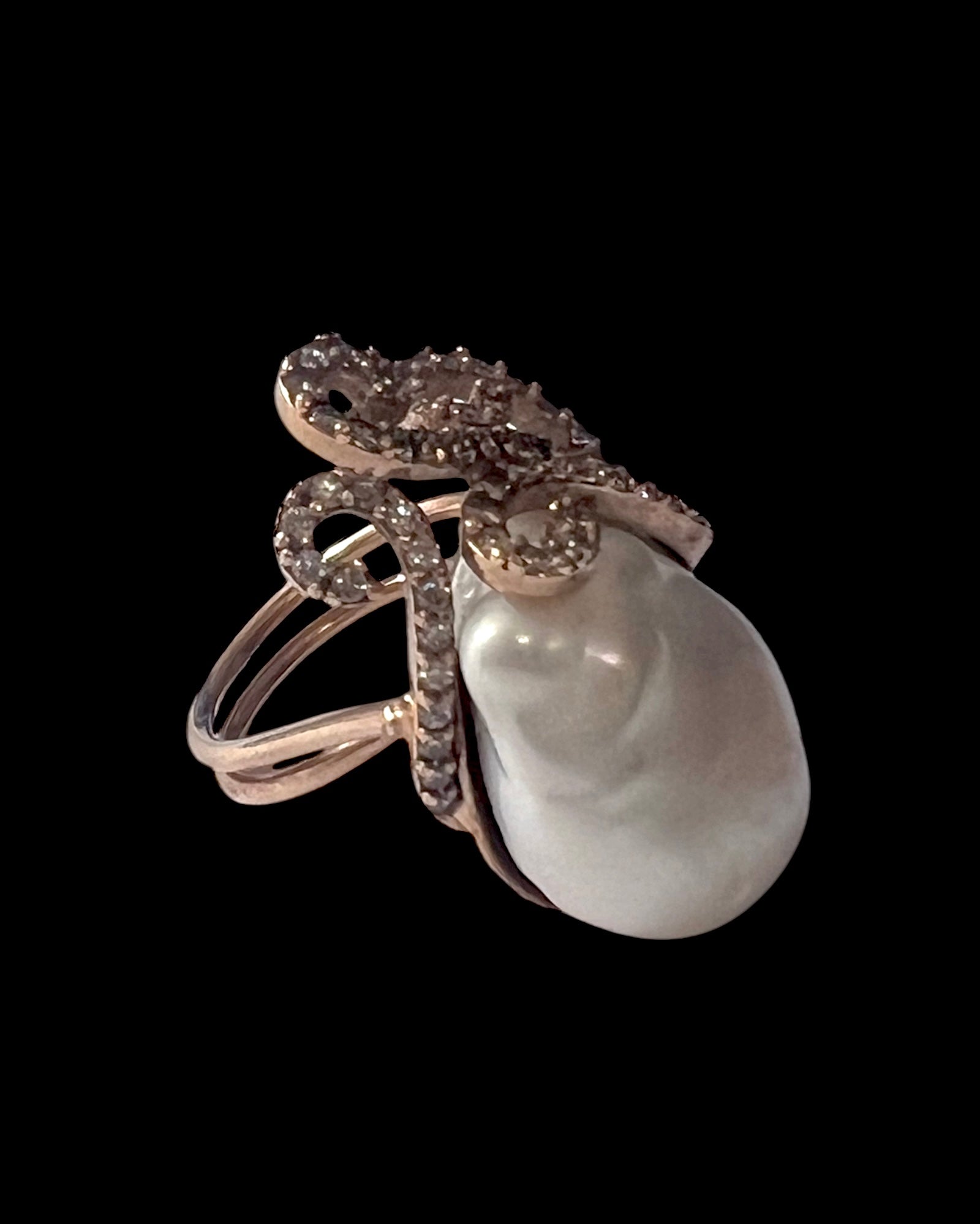 Anel Elegância com Pérola em Prata