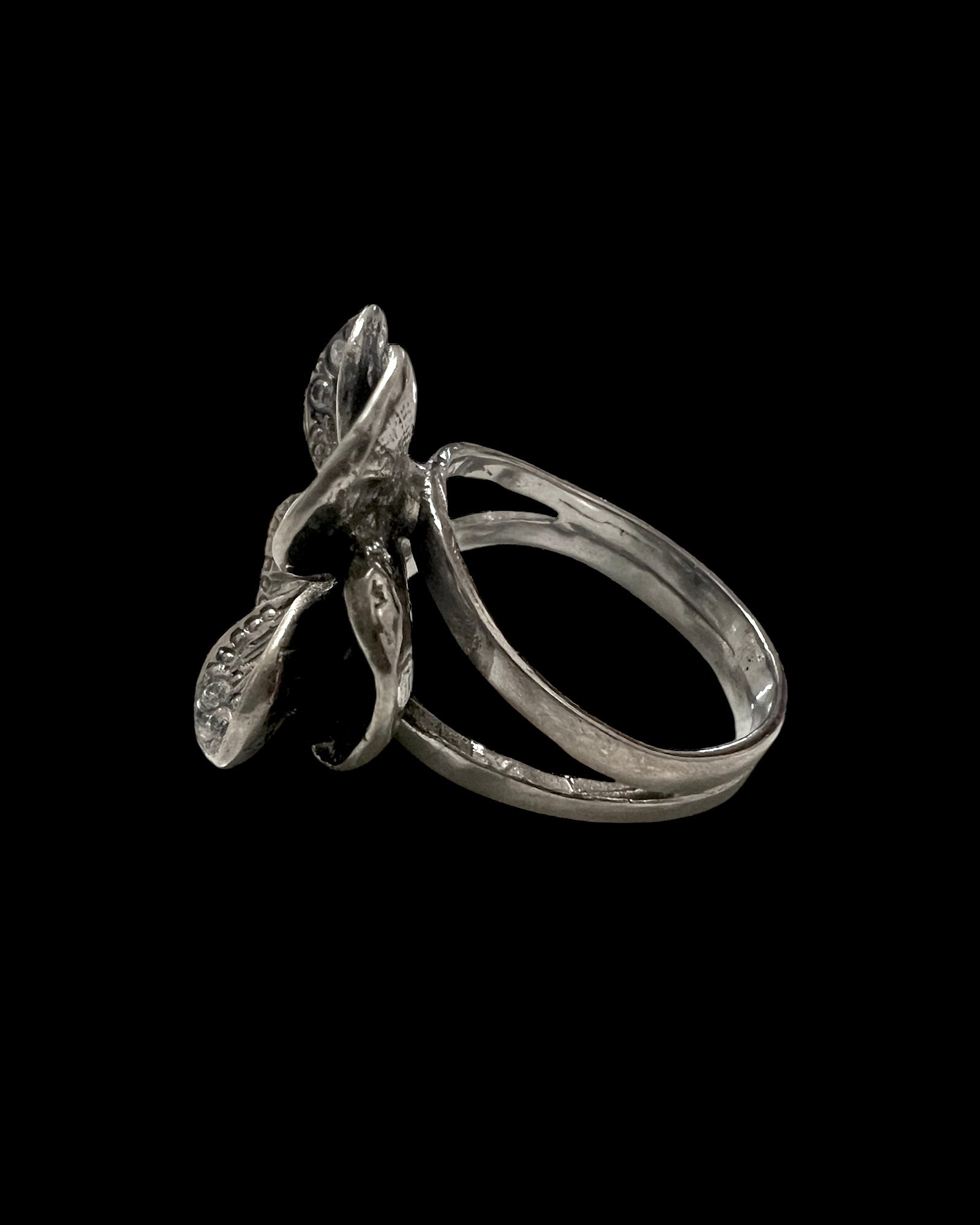 Flower Ring in silver and gold