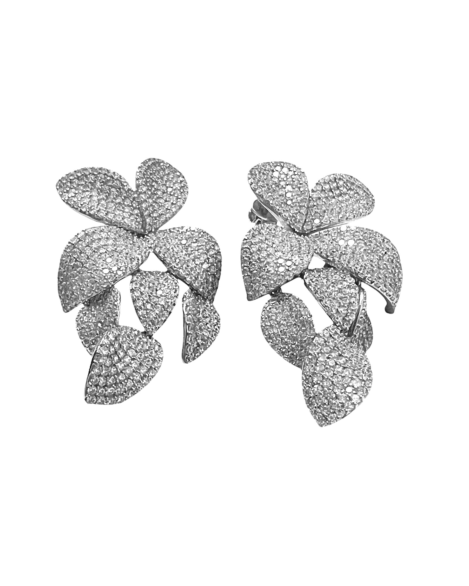 Silver Petal Earrings
