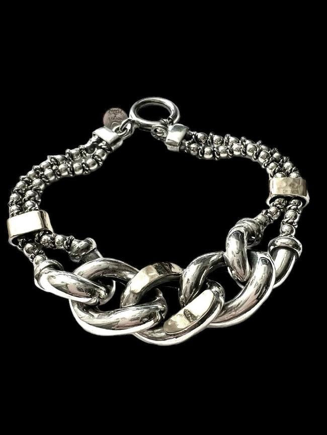 Silver and Gold Chain Bracelet