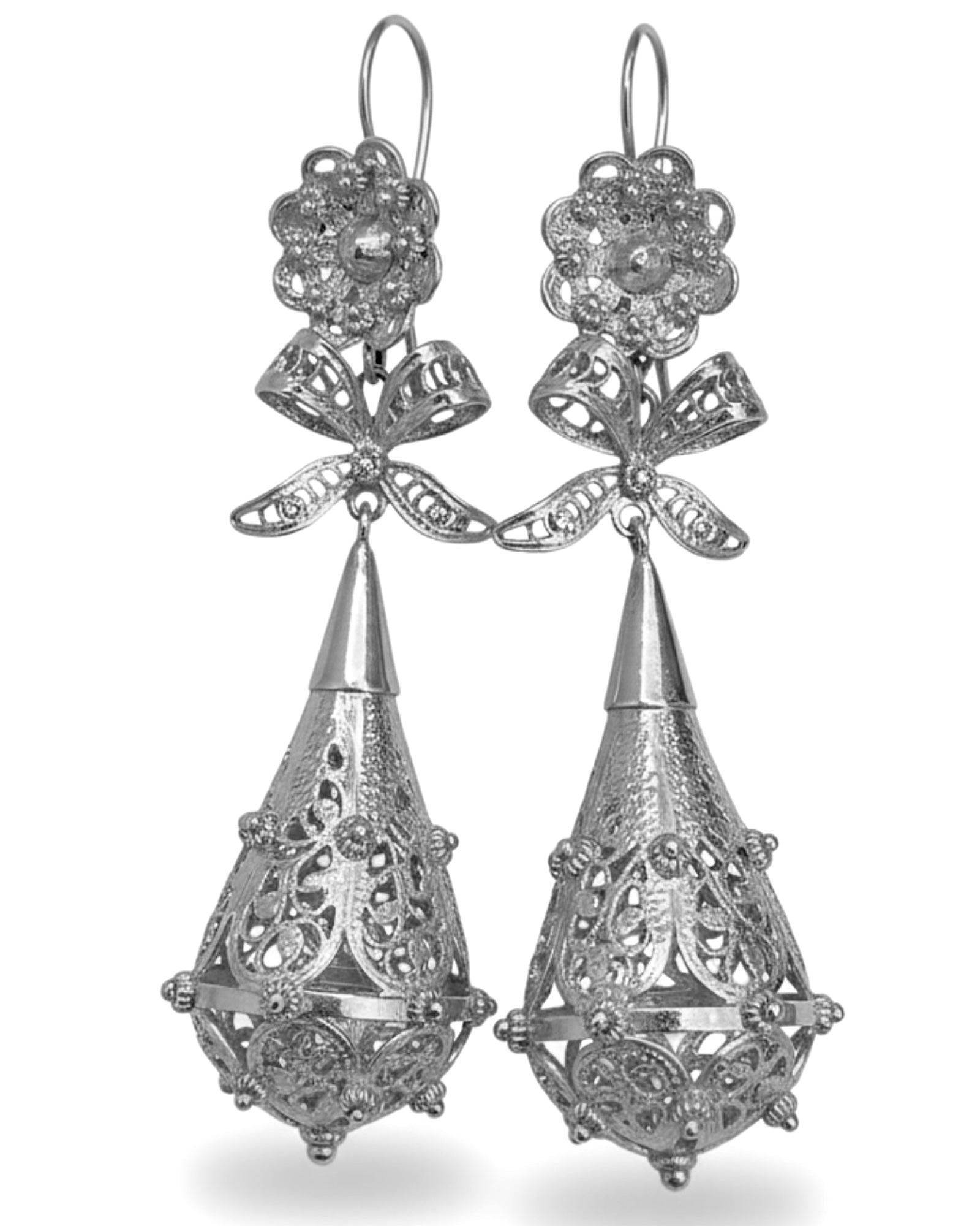 Filigree Earrings in Silver