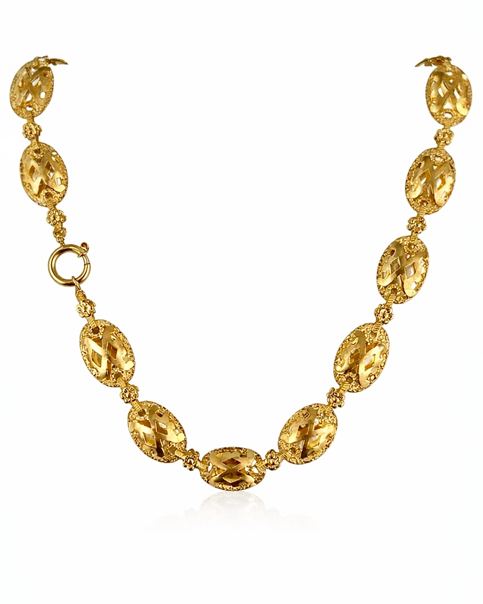 Filigree Grass Necklace in Gold-Plated Silver