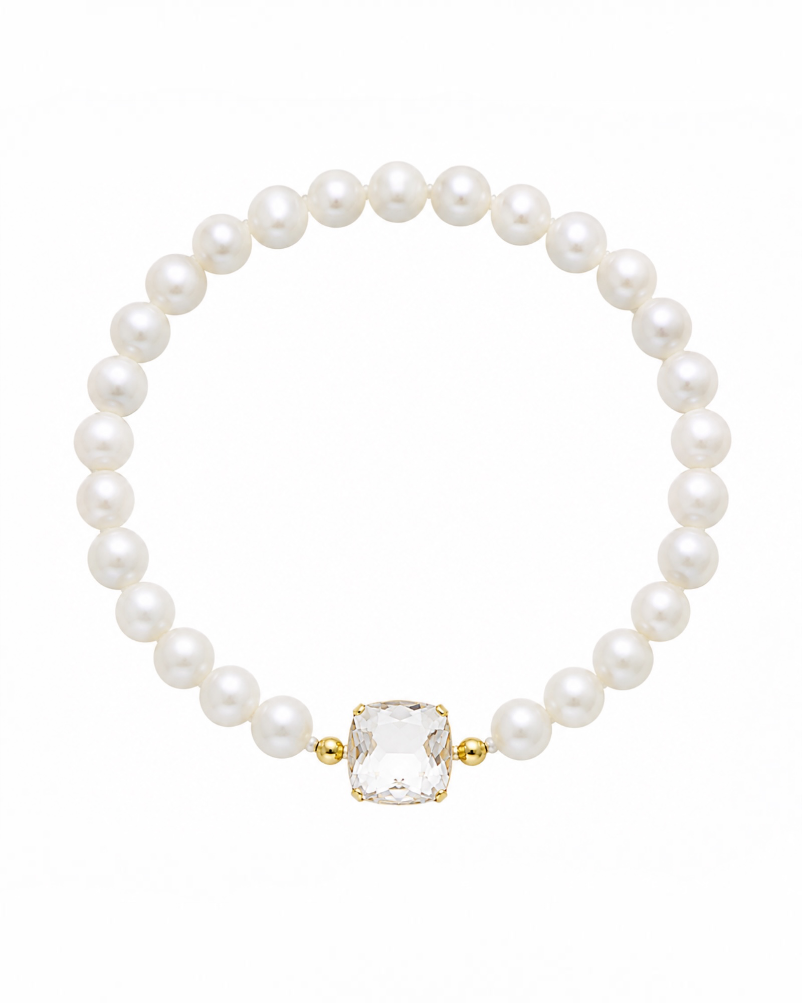 Pulseira Pérolas em Prata Dourada