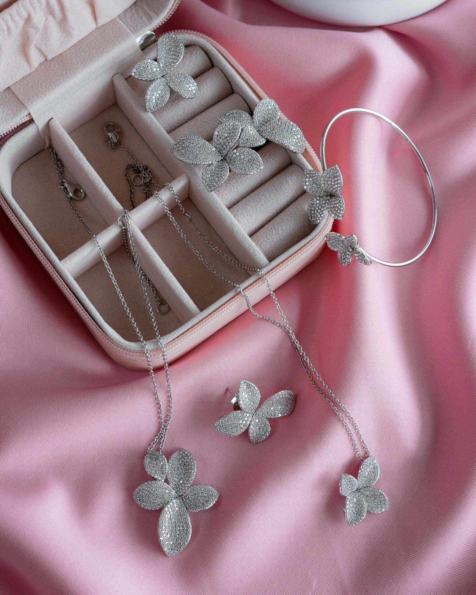 Silver Petal Earrings