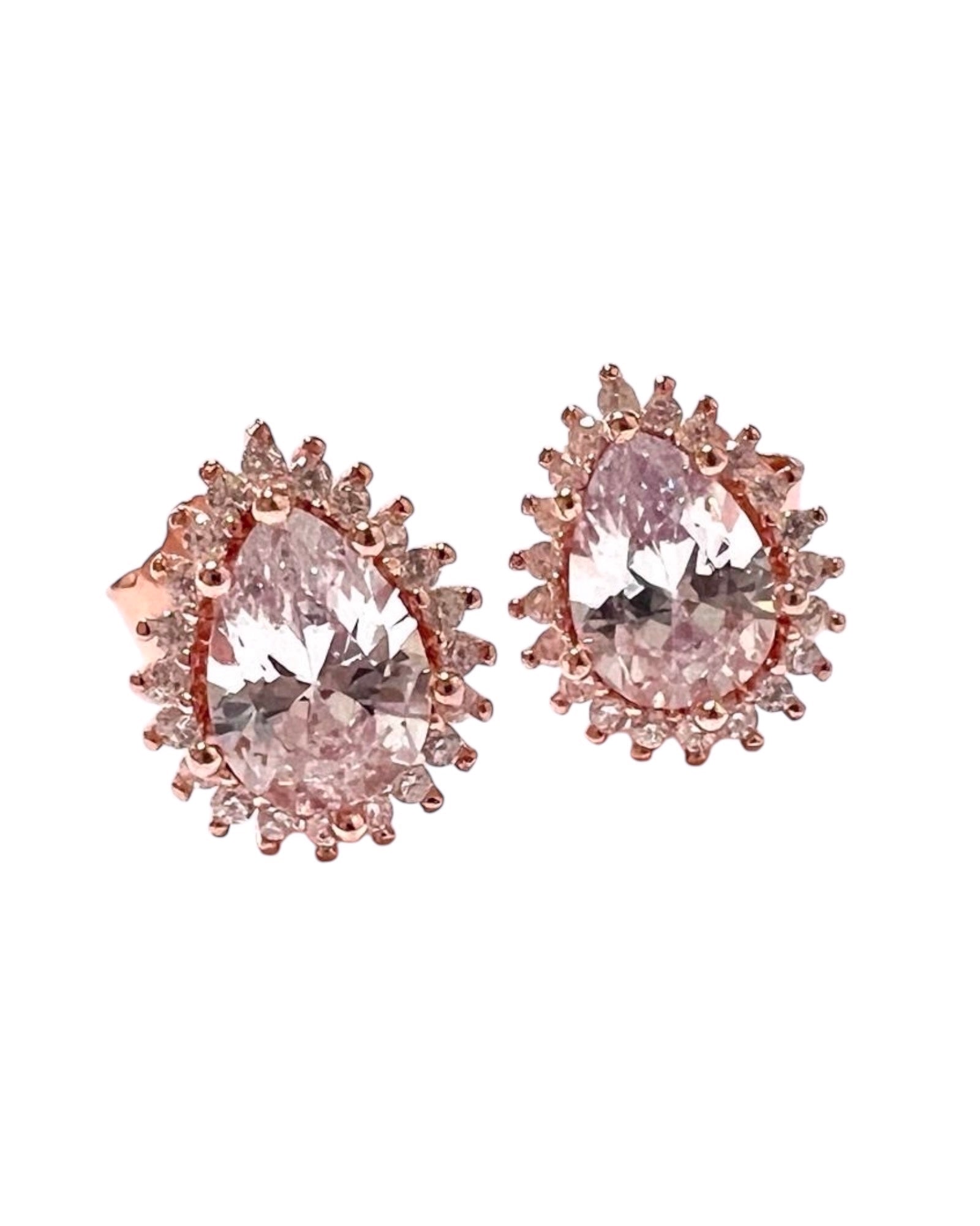 Drop Earrings in Pink Silver