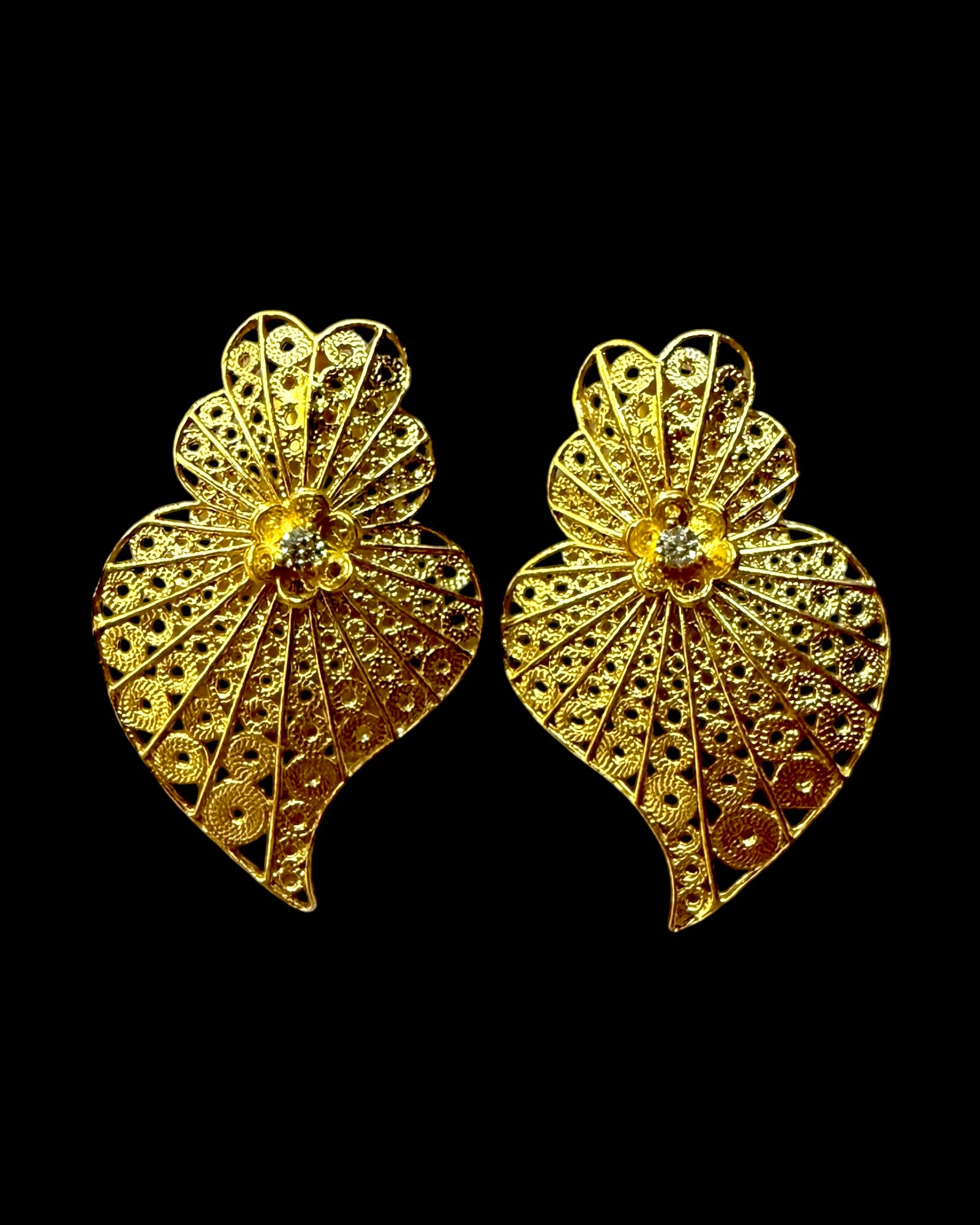Viana Heart Earrings in Gold Plated Silver