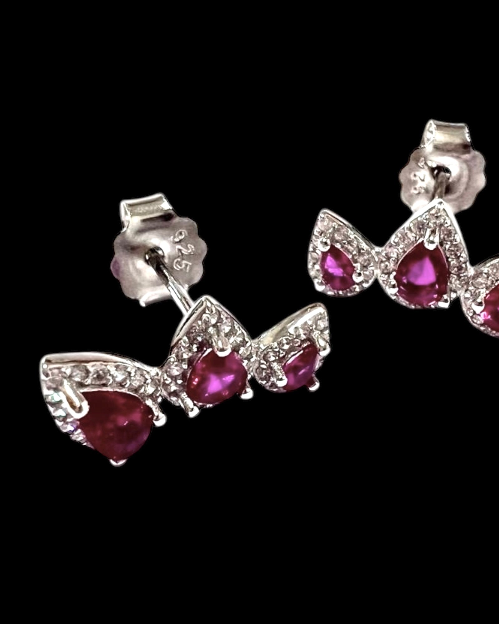 Pink Silver Earrings