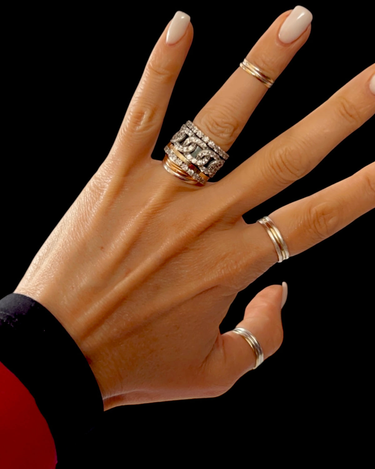 Anti-Stress Ring/Wedding Ring with Silver and Gold Chain