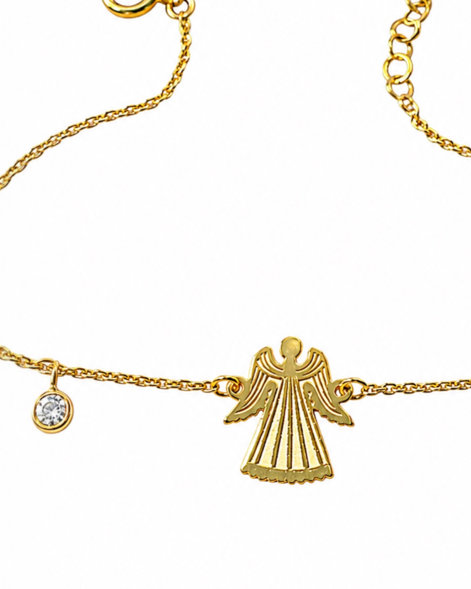 Pulseira Anjo em Prata Dourada