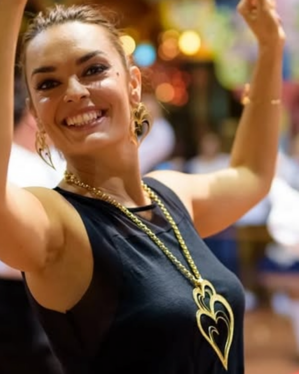 Viana Heart Earrings with Blue Enamel in Silver