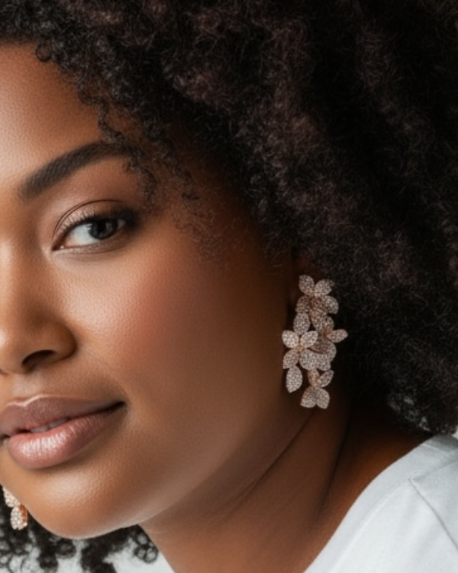 Gold-plated silver petal earrings