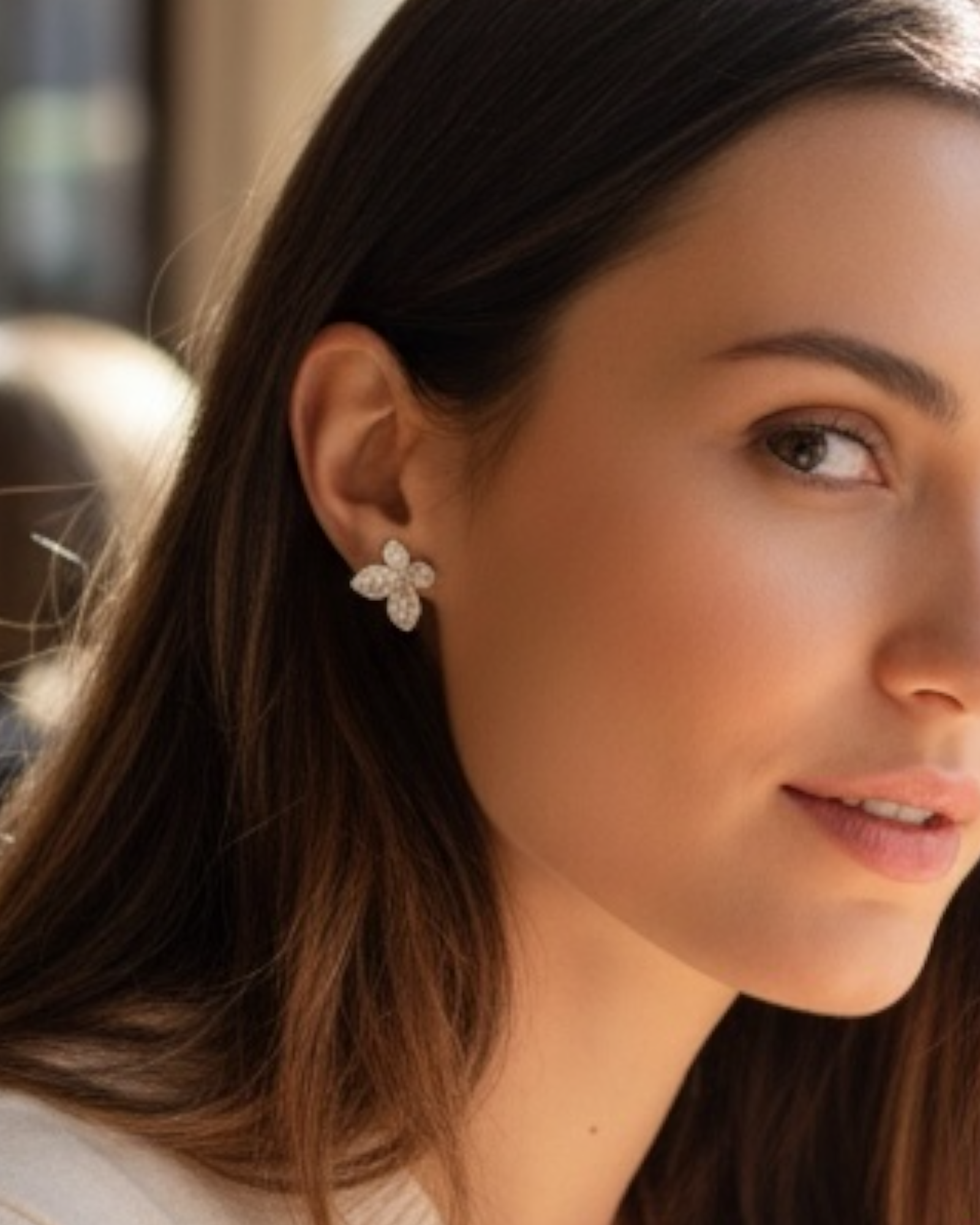 Brincos Pétalas em Prata Rosa