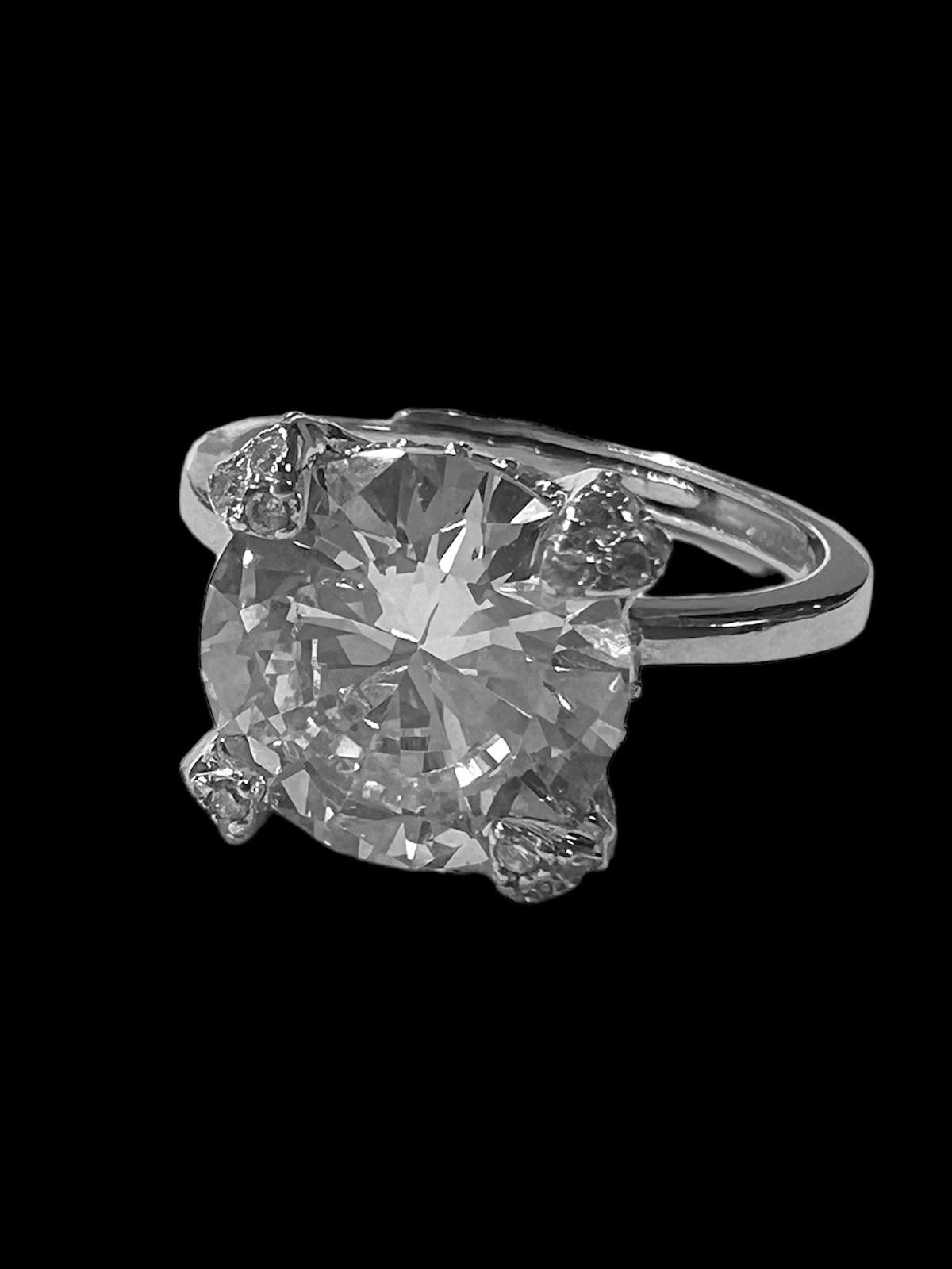 Silver Solitaire Ring