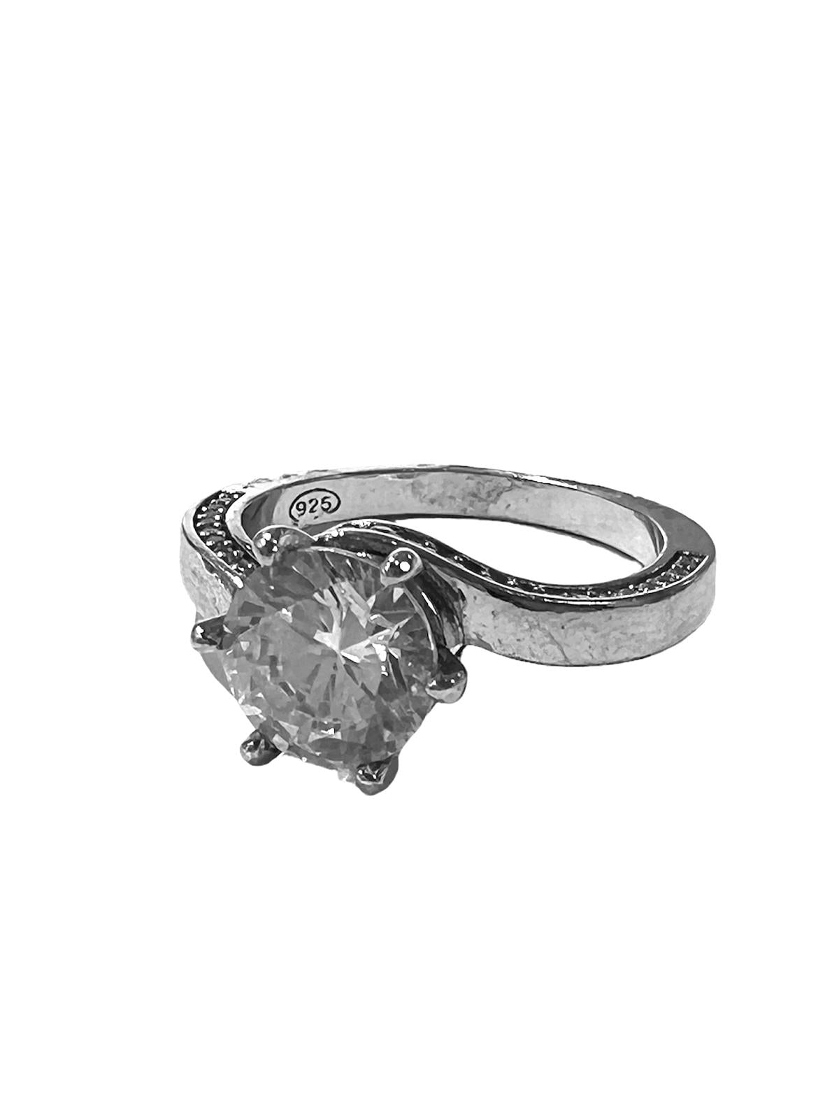 Silver Solitaire Ring