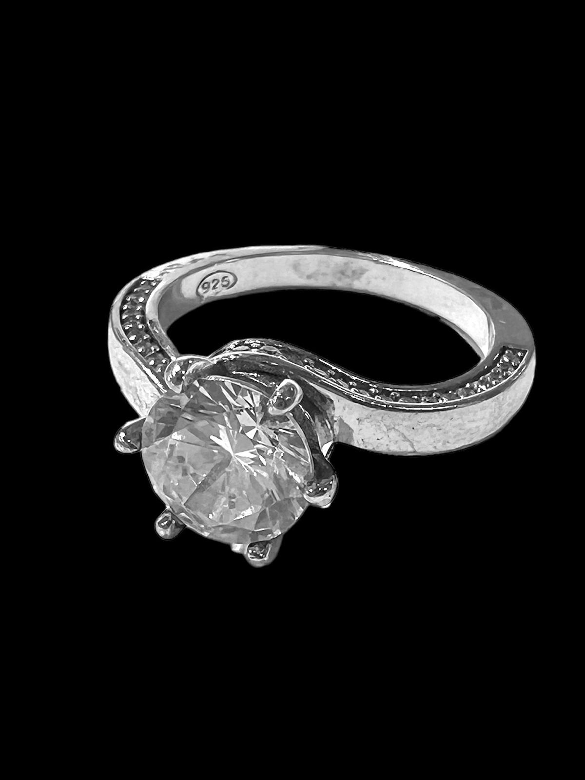 Silver Solitaire Ring