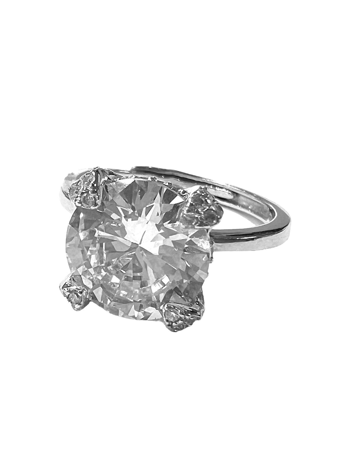 Silver Solitaire Ring