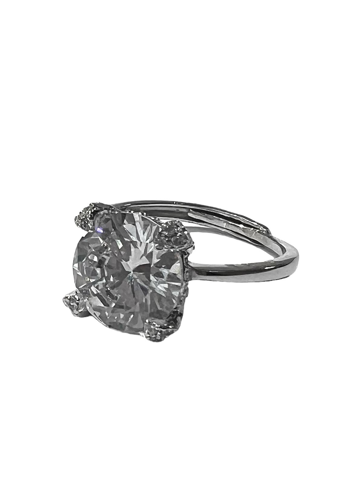 Silver Solitaire Ring