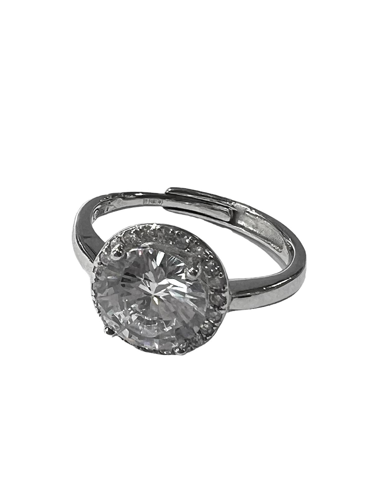 Silver Solitaire Ring