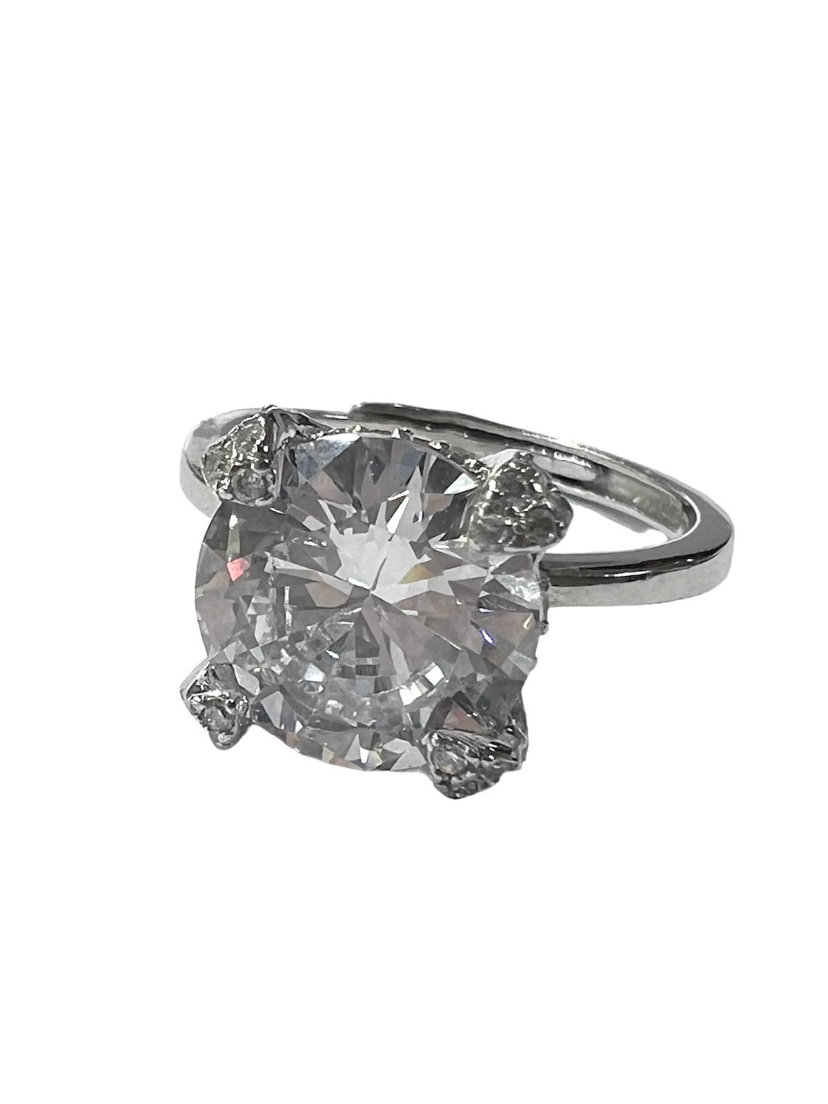 Silver Solitaire Ring