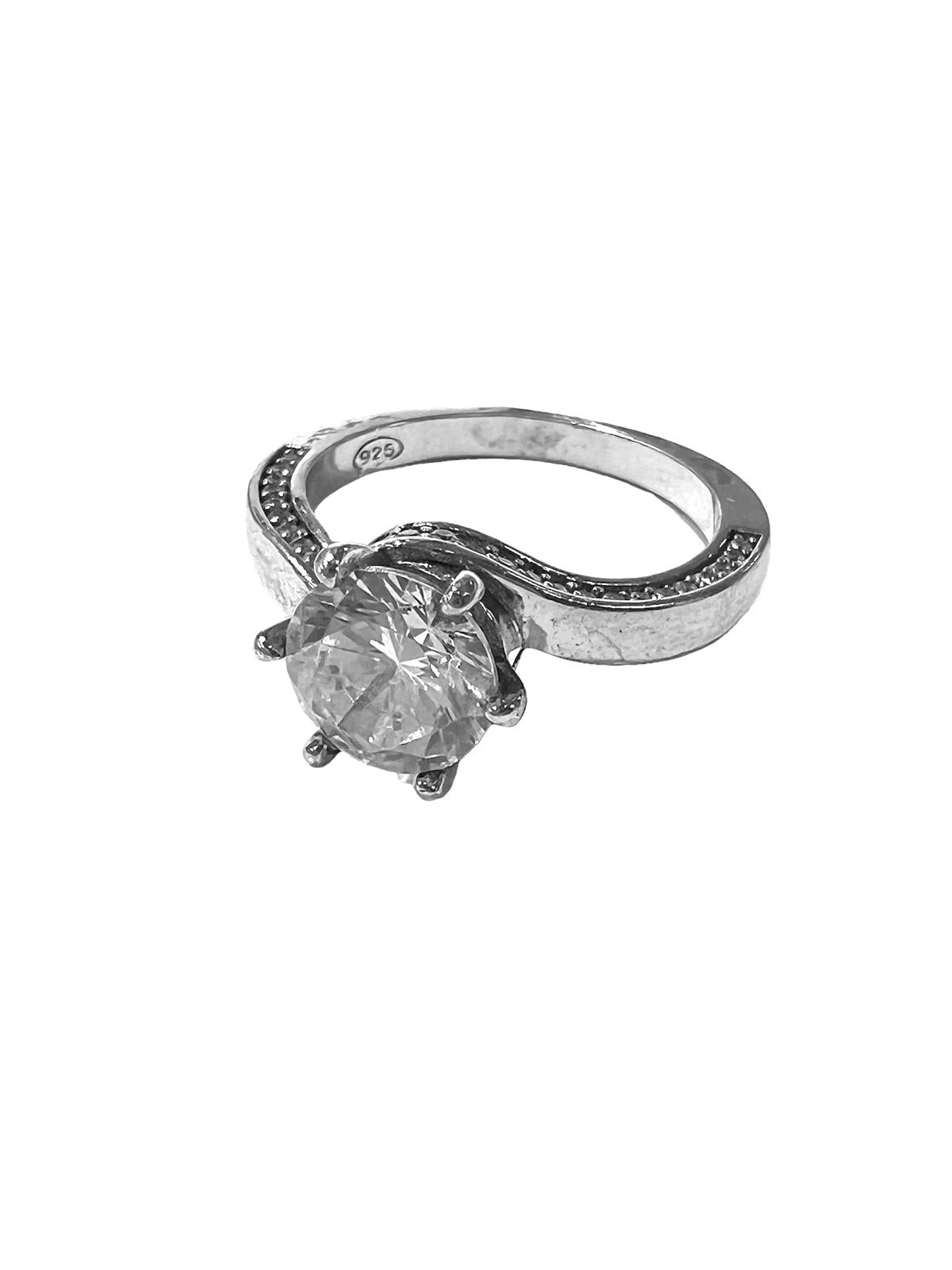 Silver Solitaire Ring