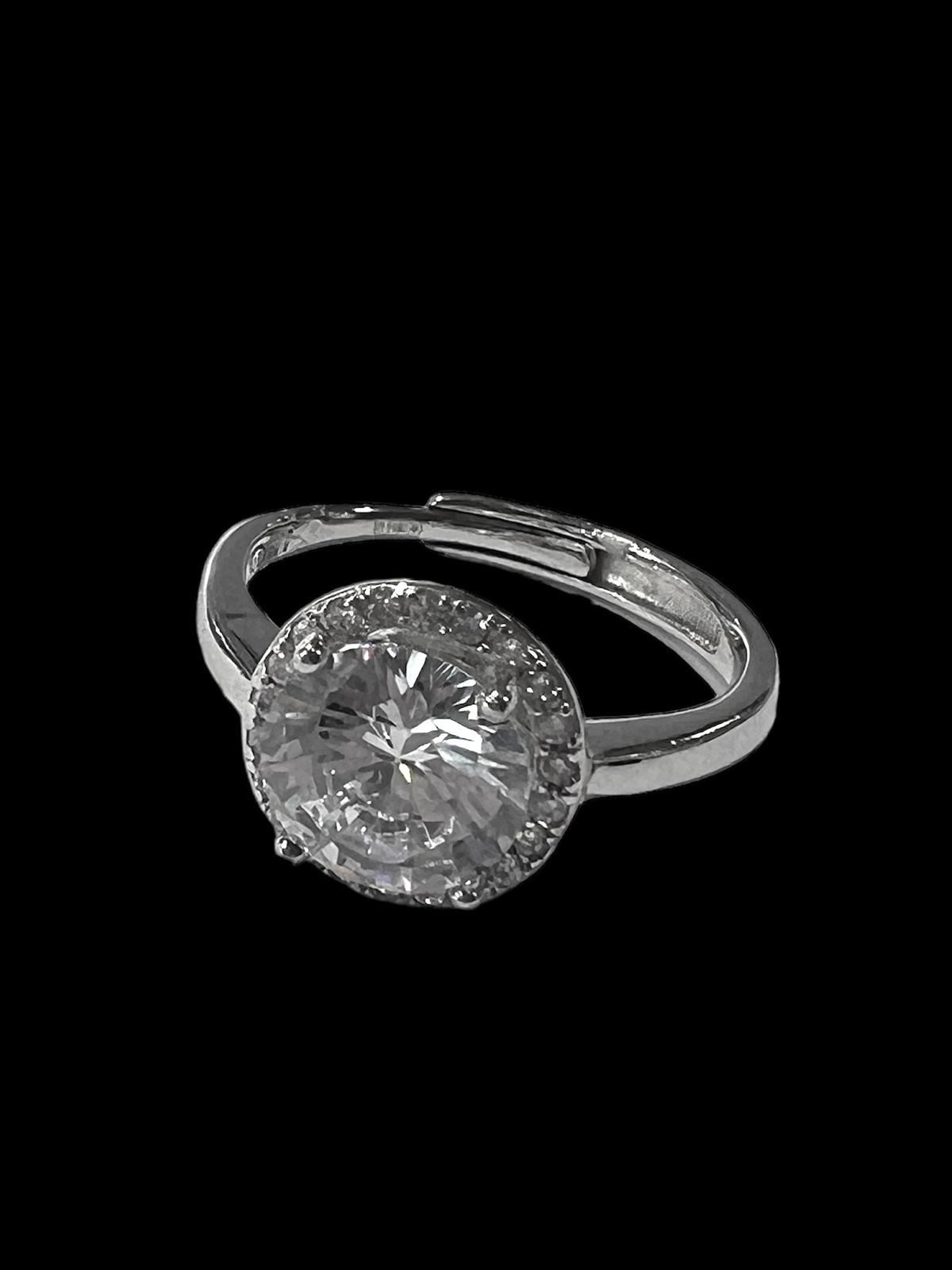 Silver Solitaire Ring