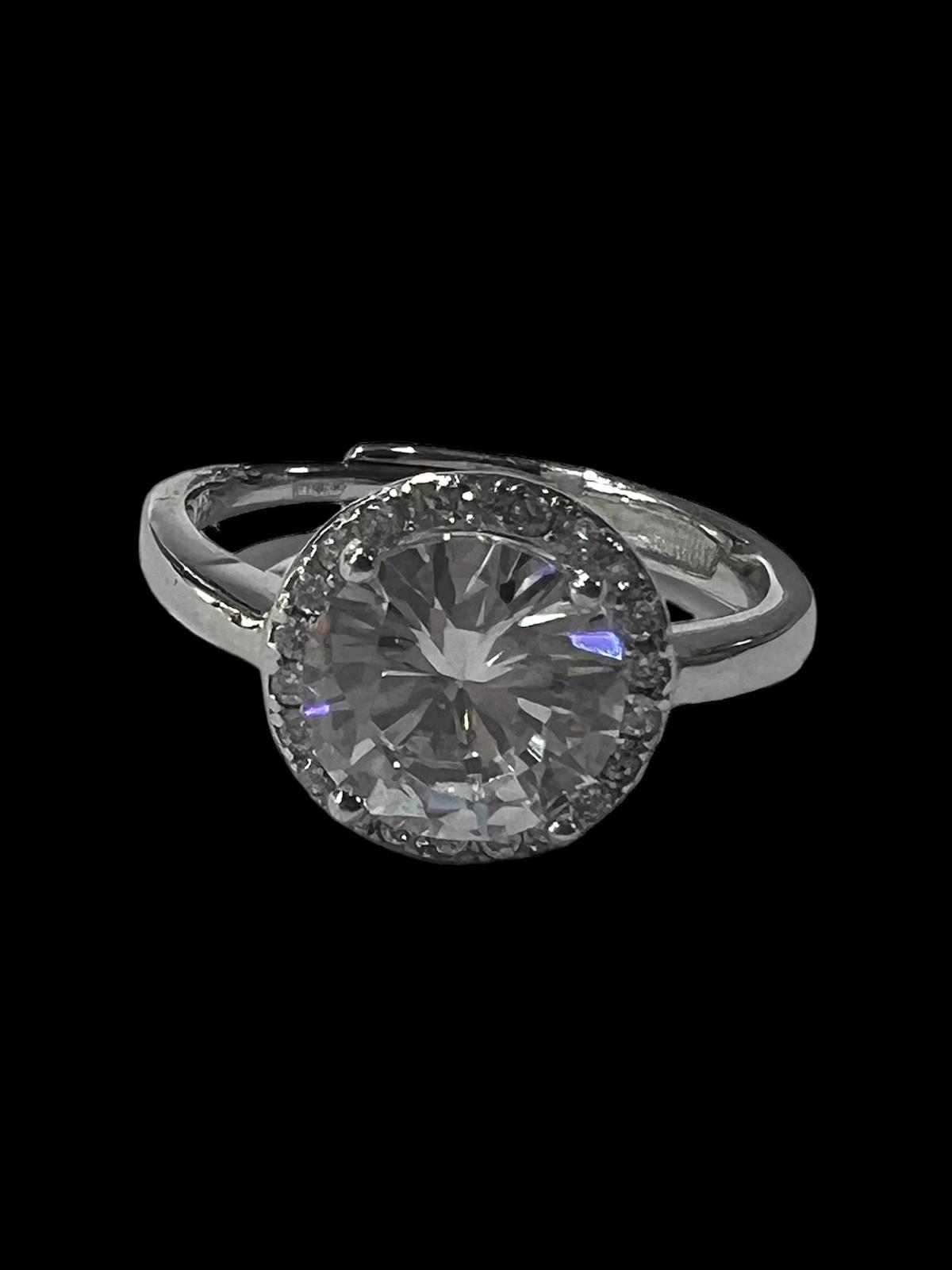 Silver Solitaire Ring