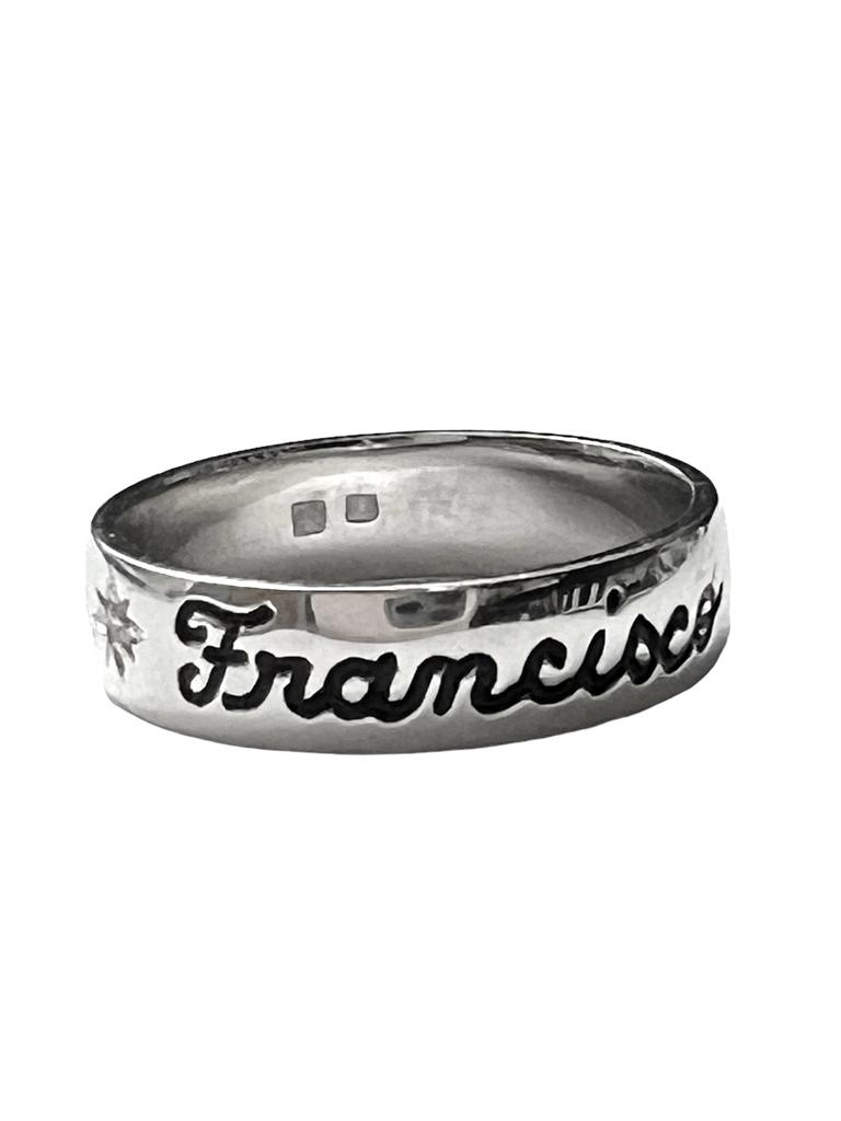 Ring with name Francisco in Silver (customizable)