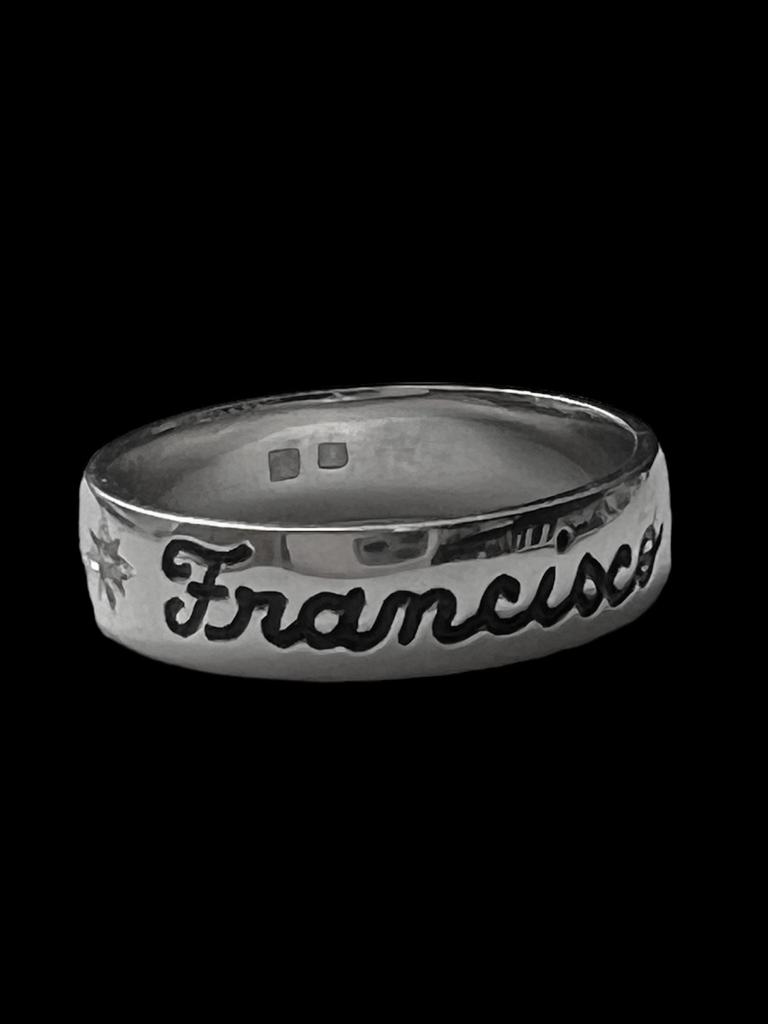 Ring with name Francisco in Silver (customizable)