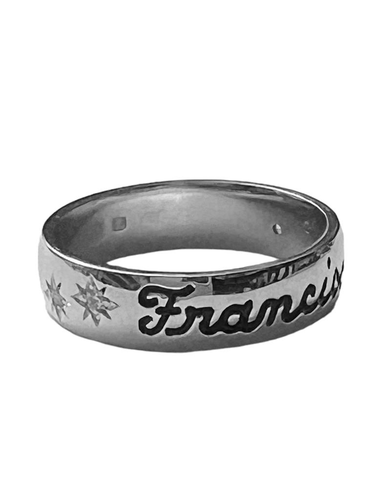Ring with name Francisco in Silver (customizable)