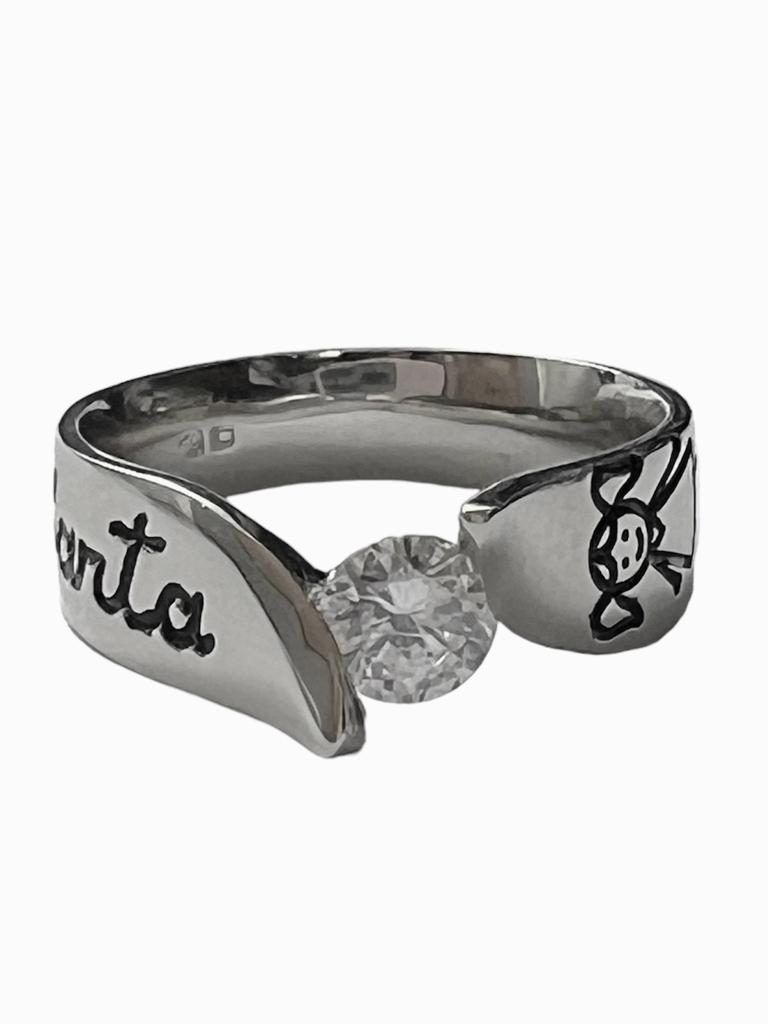 Marta name ring in customizable silver
